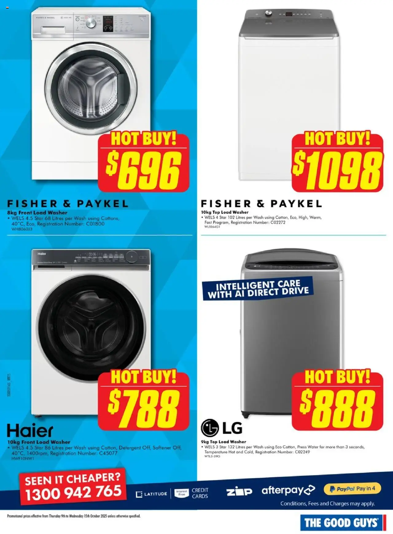 The Good Guys catalogue - valid from 08.10.2025 | Page: 6 | Products: Detergent, Water, Washer, Press