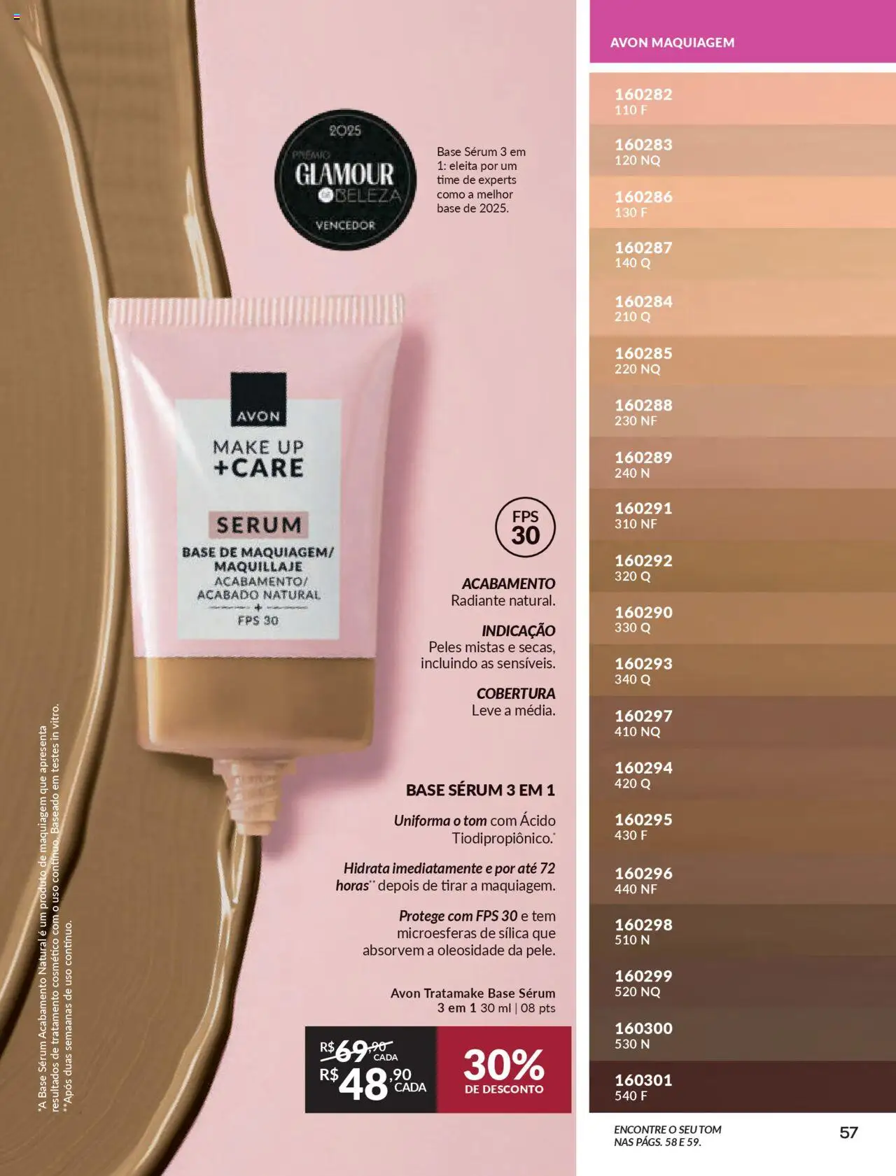Avon Folheto - válido de 16.06.2025 | Página: 57 | Produtos: Maquiagem, Base, Sérum