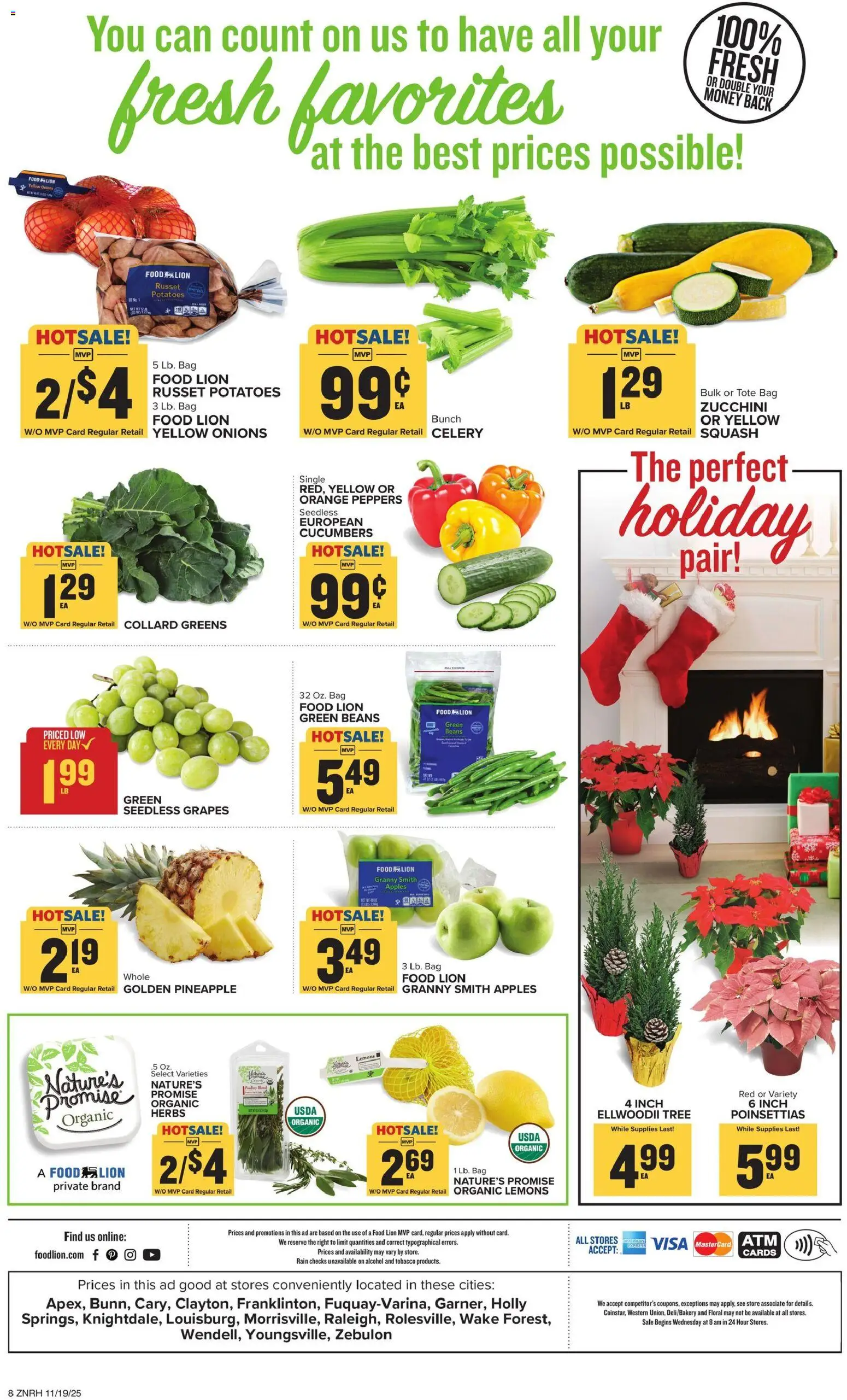 Food Lion Weekly Ad - valid from 19.11.2025 | Page: 14 | Products: Peppers, Squash, Potatoes, Grapes
