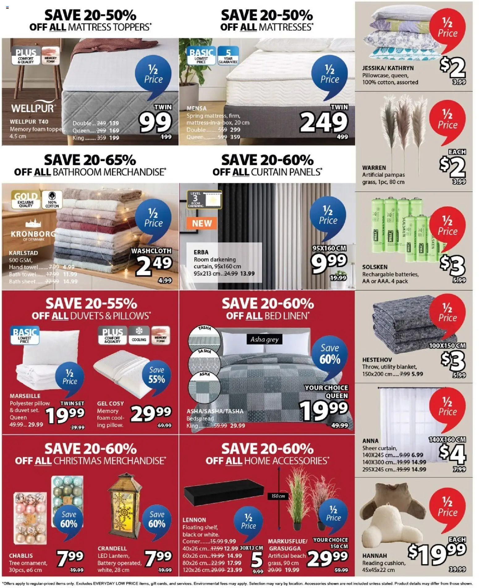 JYSK flyer valid from 18.12.2025 | Page: 2 | Products: Mattress, Pillow, Battery, Bath