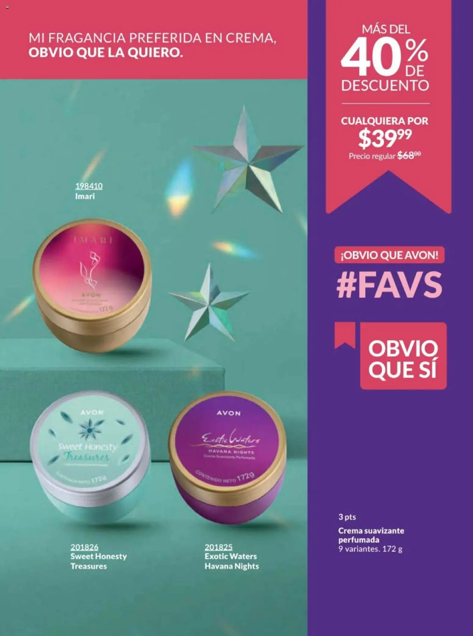 Nuevas ofertas de AVON válidas en toda la República Mexicana desde el 28.11.2025. ¡Encuentra las mejores ofertas en AVON campaña 18 2025! | Página: 83 | Productos: Crema, Suavizante, Fragancia