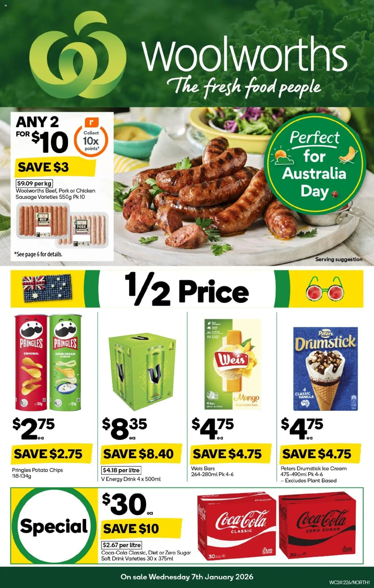 Woolworths catalogue - valid from 07.01.2026 | Page: 1 | Products: Pork, Chips, Cream, Mango