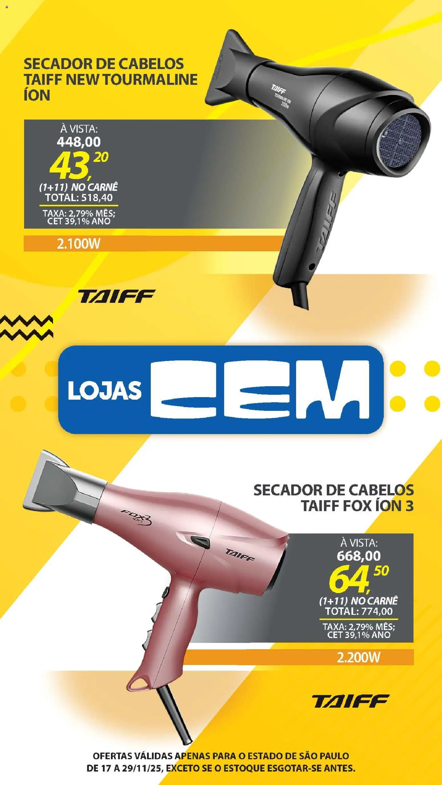 Lojas Cem Folheto - válido de 17.11.2025 | Página: 140 | Produtos: Secador, Carne