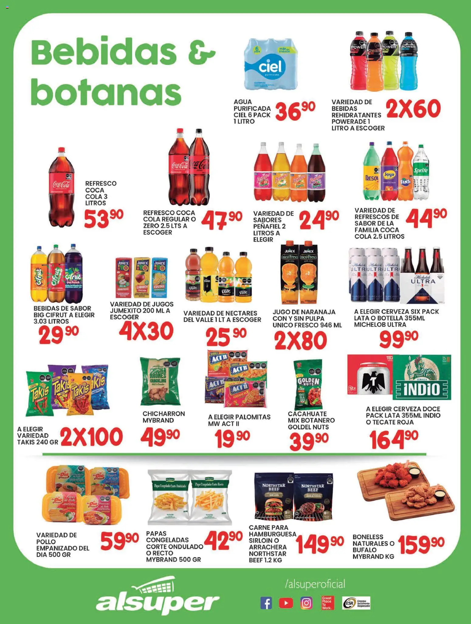 Nuevas ofertas de Alsuper válidas en toda la República Mexicana desde el 27.01.2026. ¡Encuentra las mejores ofertas en Alsuper folleto Saltillo! | Página: 3 | Productos: Pollo, Refresco, Mango, Botella