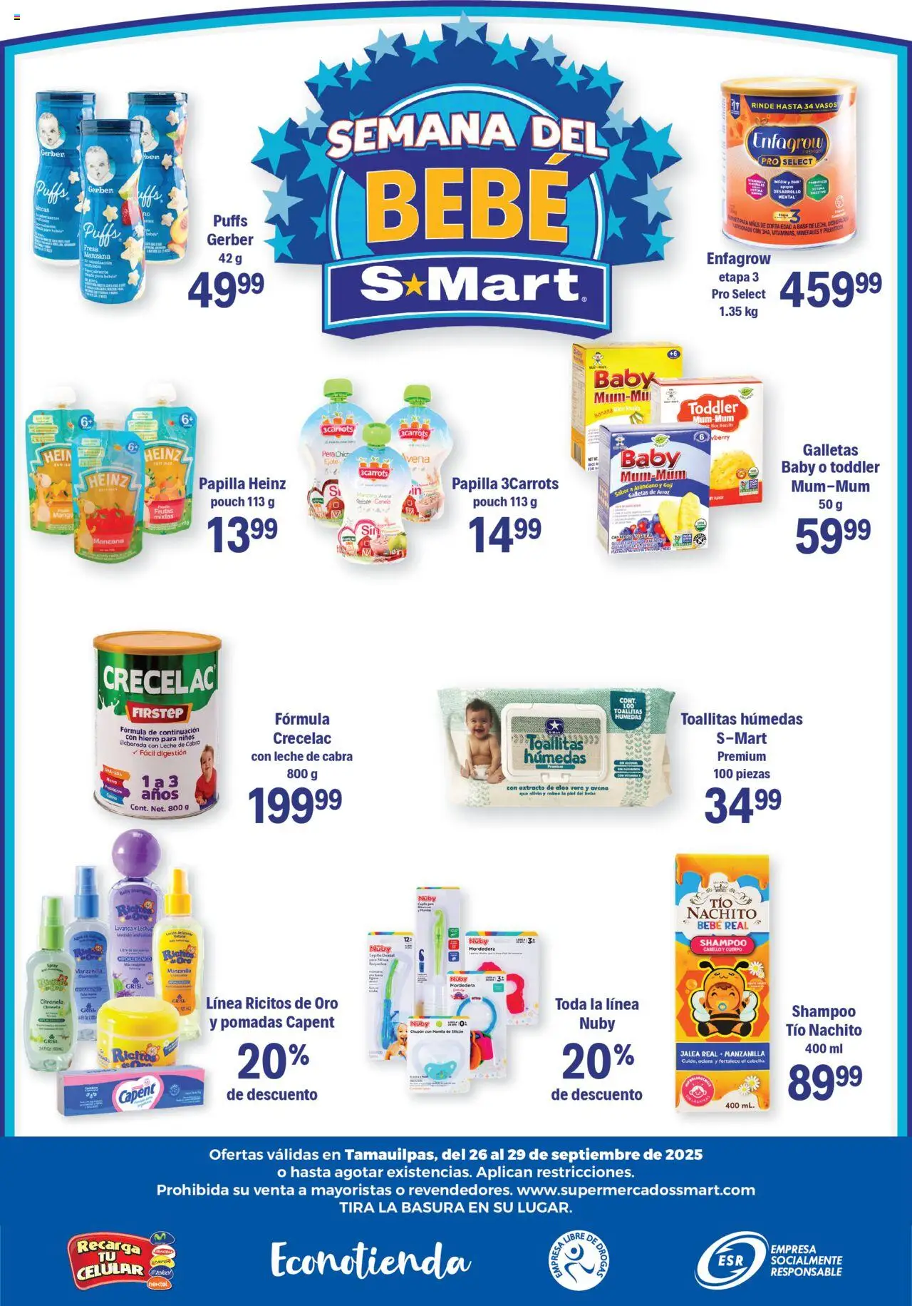 Nuevas ofertas de S-Mart válidas en toda la República Mexicana desde el 26.09.2025. ¡Encuentra las mejores ofertas en S-Mart - Folleto de Feria - Nuevo Laredo! | Página: 6 | Productos: Cepillo, Leche, Galletas, Vasos