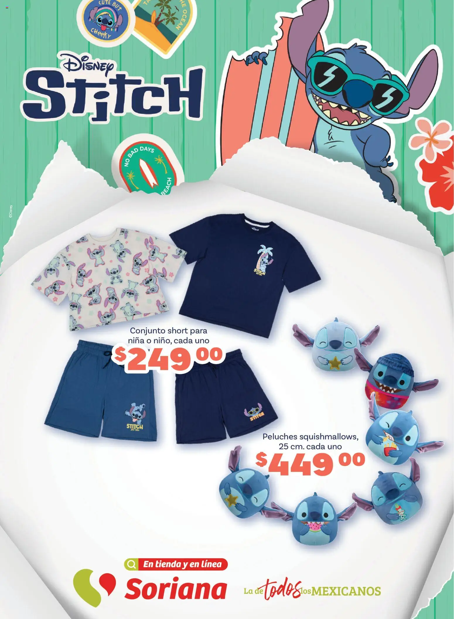 Nuevas ofertas de Soriana válidas en toda la República Mexicana desde el 26.03.2026. ¡Encuentra las mejores ofertas en Soriana Especial Stitch Híper! | Página: 1 | Productos: Conjunto, Short