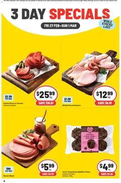 Preview of IGA - 3 Day Specials QLD - valid from 27.02.2026 | Page: 2 | Products: Bacon, Salami, Muffins