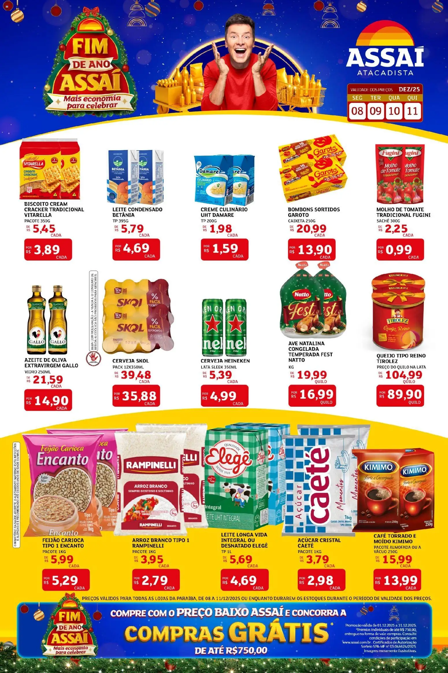Assaí Atacadista Folheto - válido de 08.12.2025 | Página: 1 | Produtos: Feijão, Café, Bebida, Azeite