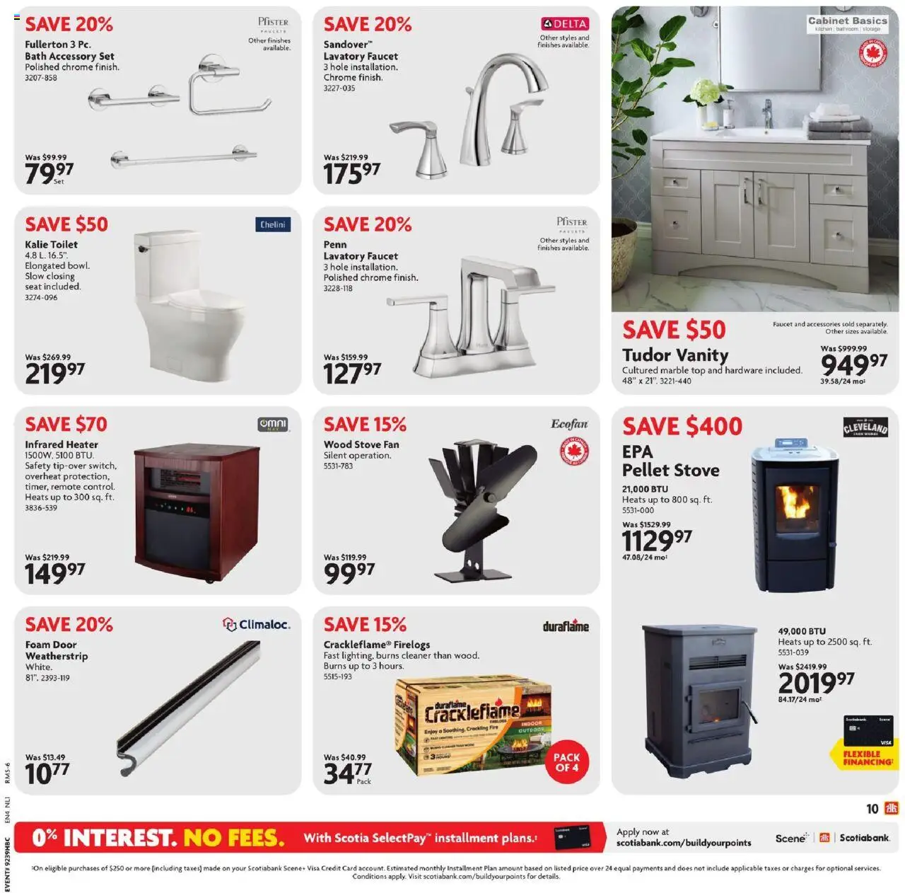 Home Hardware flyer valid from 25.09.2025 | Page: 10 | Products: Stove, Fan, Cabinet, Bath