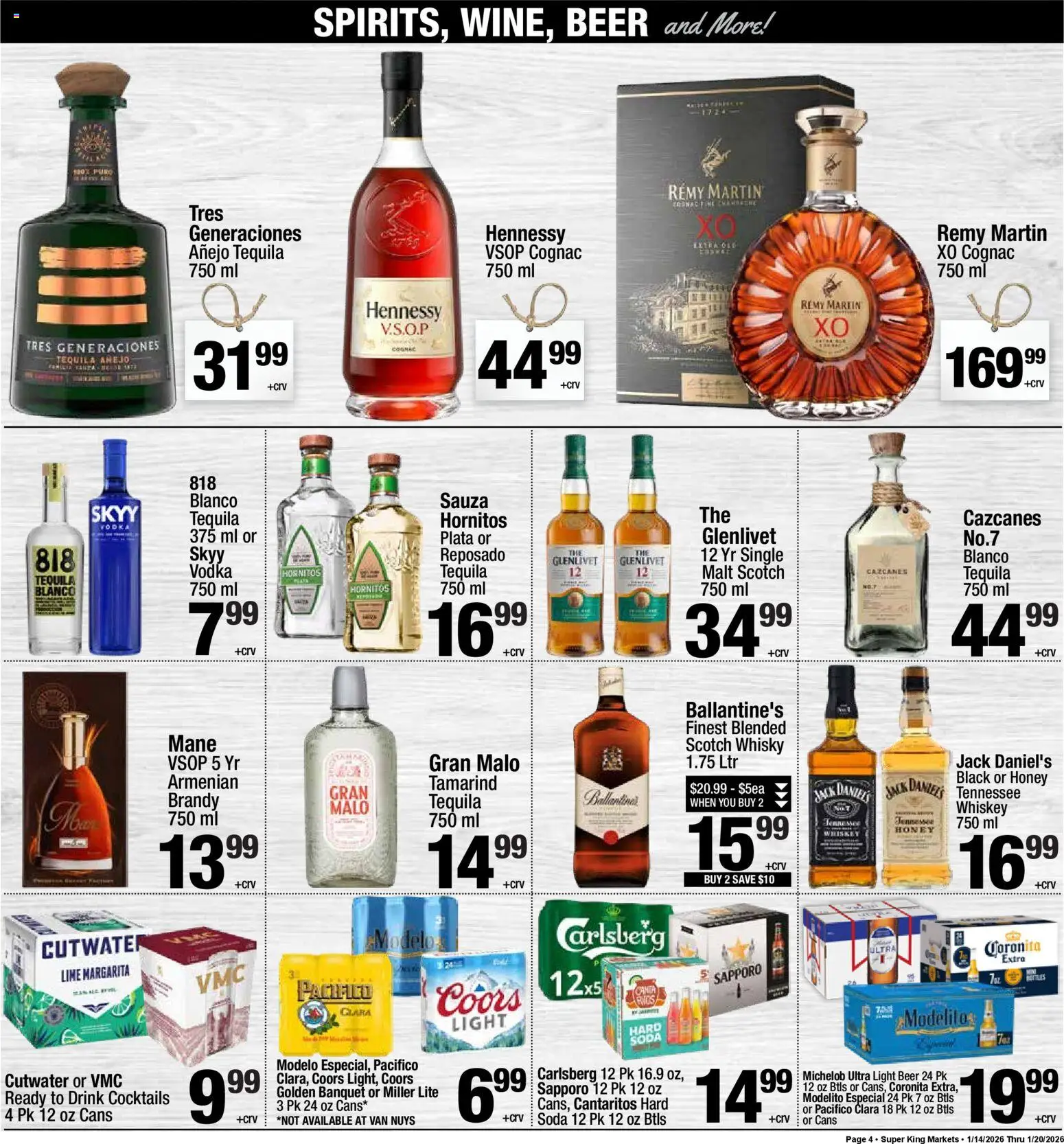 Super King - Weekly Ad - valid from 21.01.2026 | Page: 4 | Products: Beer, Vodka, Whiskey, Lime