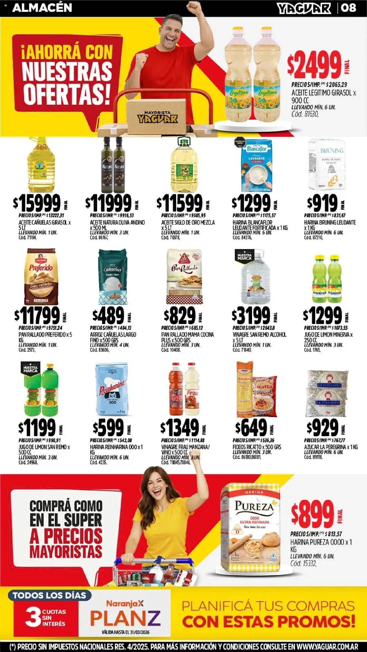 Yaguar - Oferta Semanal Jujuy │ válido desde el 02.03.2026 | Página: 8 | Productos: Jugo, Vino, Arroz, Pan rallado