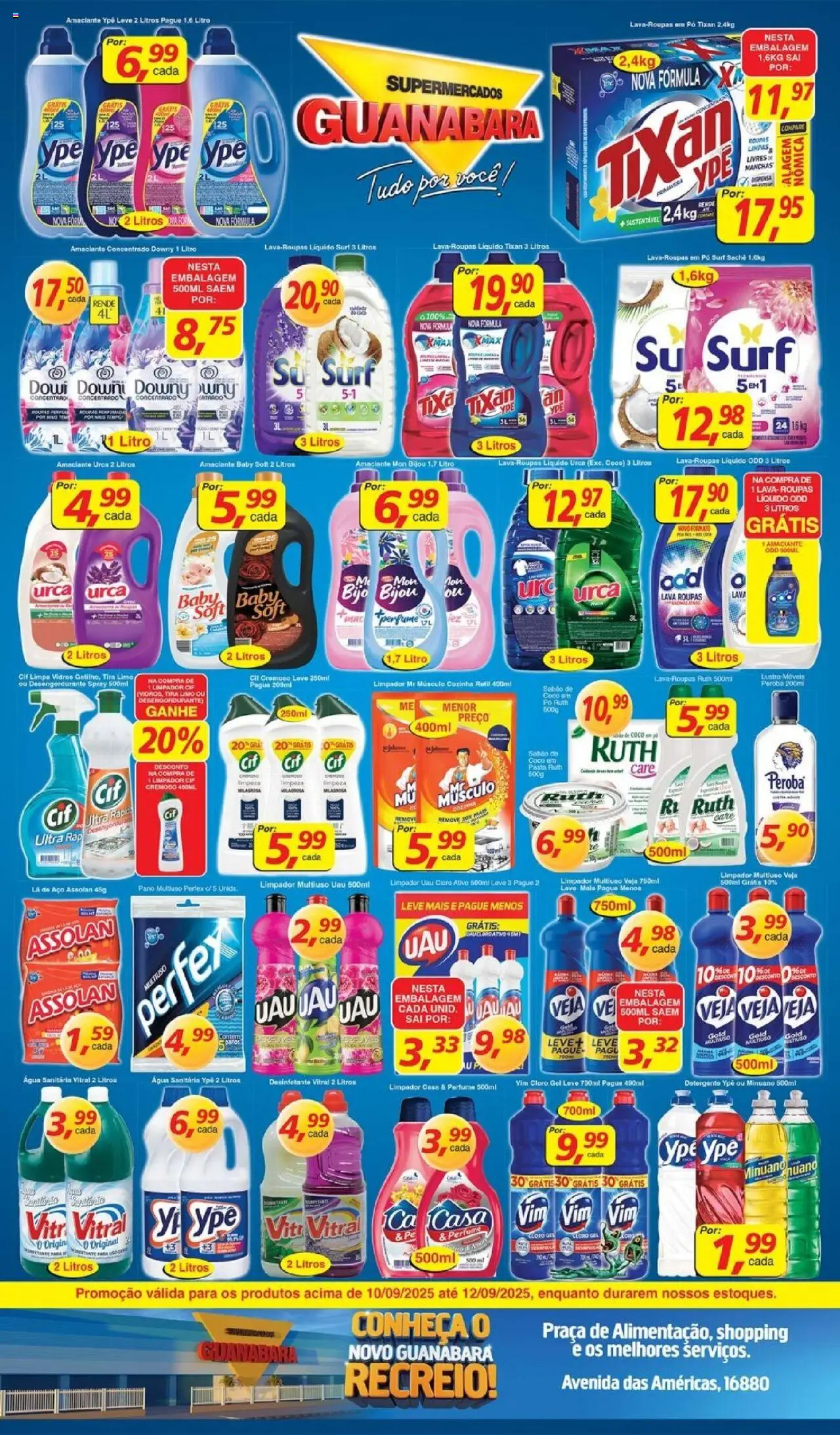 Supermercados Guanabara Folheto - válido de 10.09.2025 | Página: 6 | Produtos: Pasta, Roupas, Amaciante, Desinfetante
