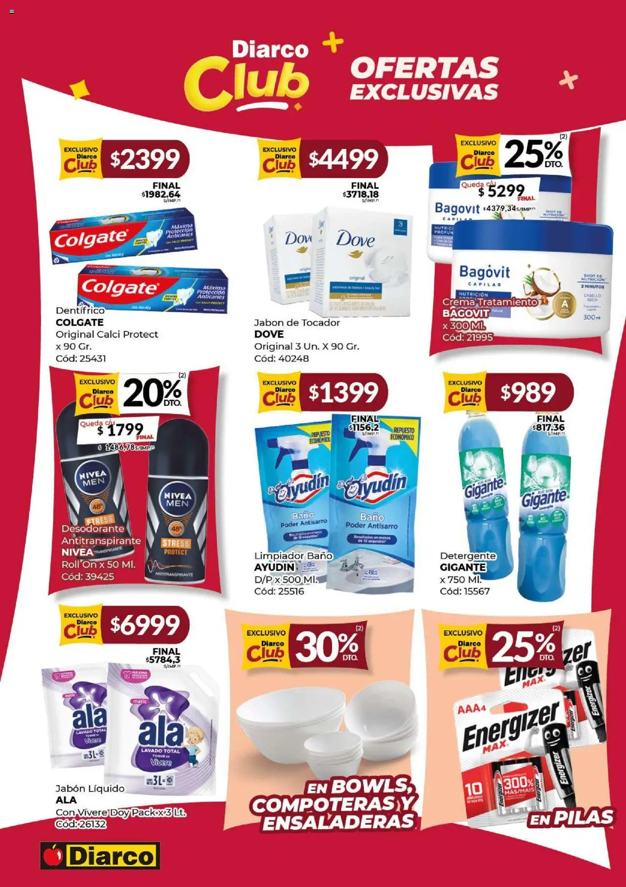 Diarco - Ofertas Sur │ válido desde el 15.09.2025 | Página: 10 | Productos: Pilas, Baño, Detergente, Limpiador