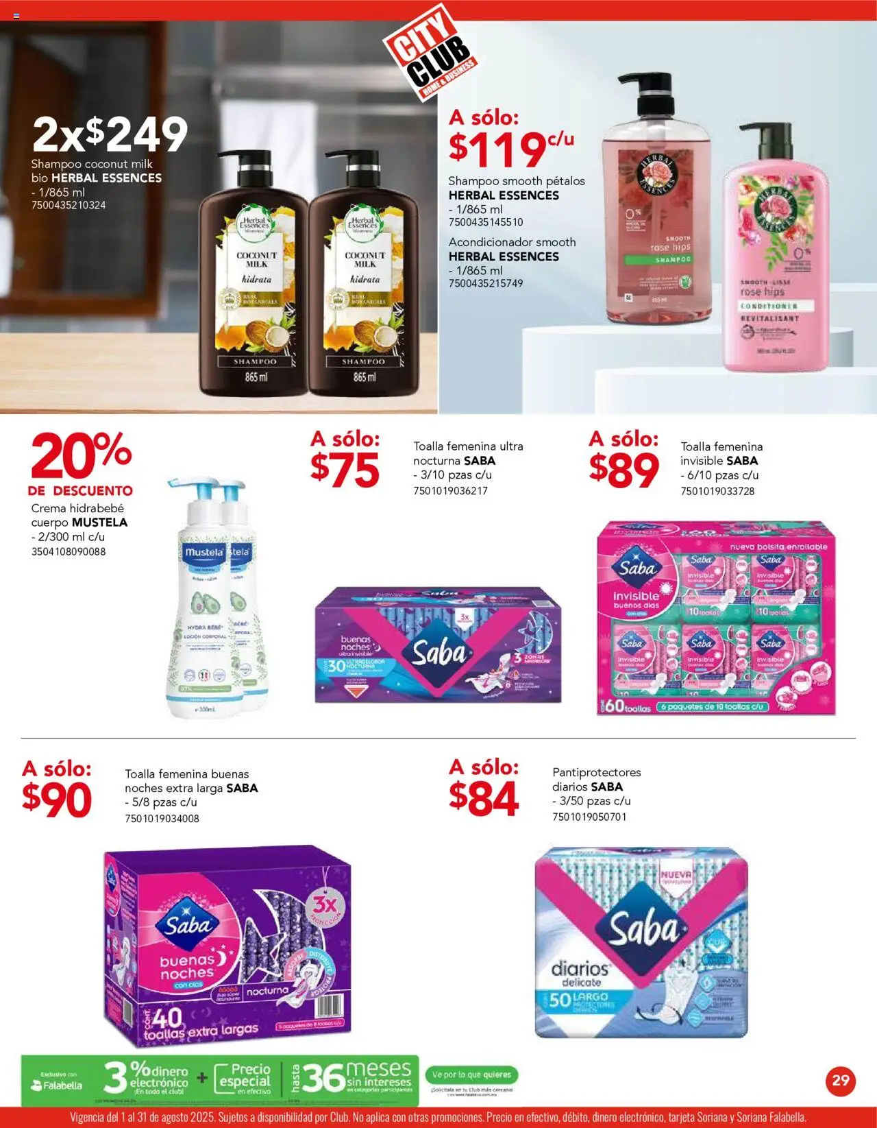 Nuevas ofertas de City Club válidas en toda la República Mexicana desde el 01.08.2025. ¡Encuentra las mejores ofertas en City Club - Catálogo! | Página: 29 | Productos: Crema, Loción, Toalla, Toallas