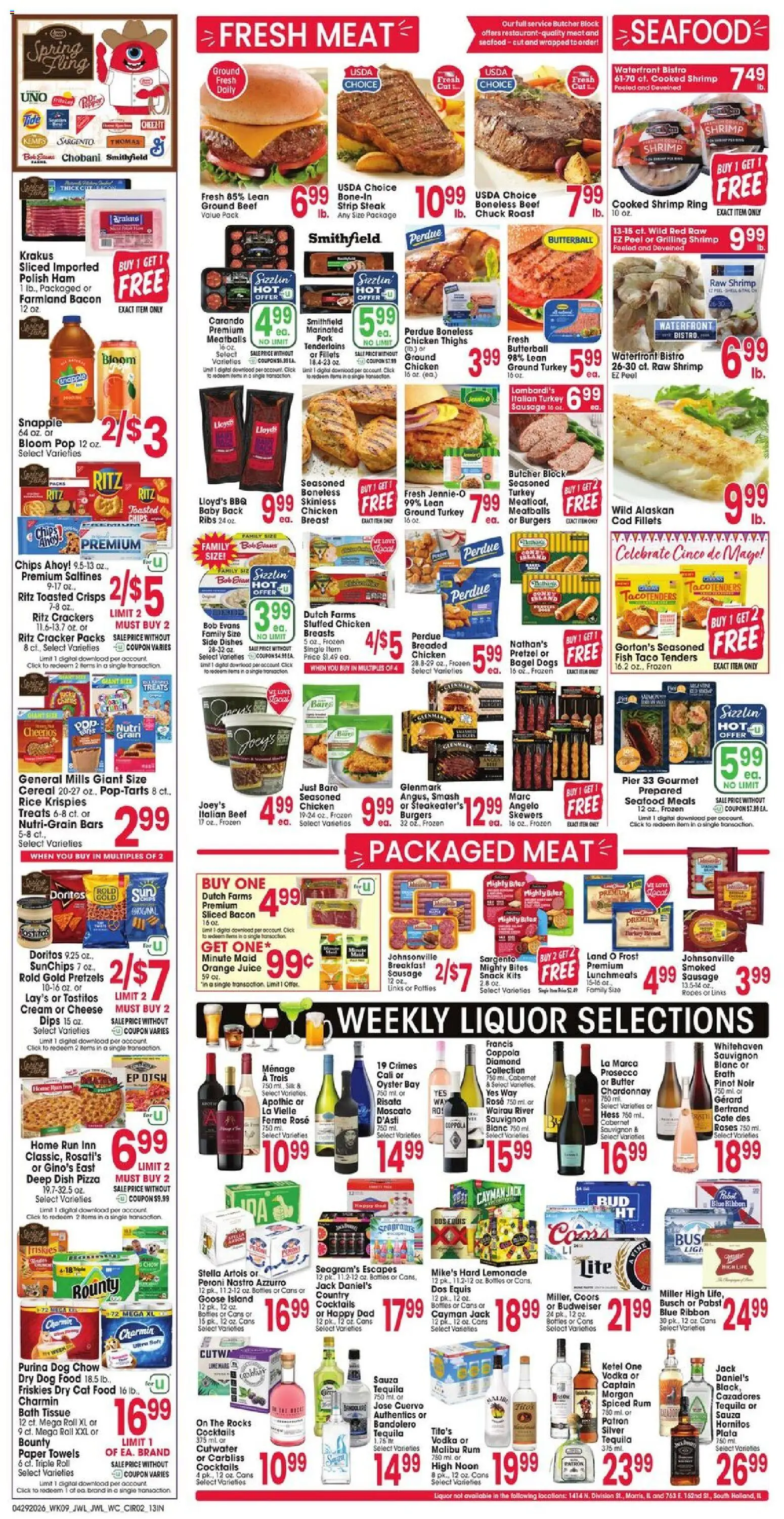 Jewel Osco Weekly Ad - IN - valid from 29.04.2026 | Page: 2 | Products: Fish, Vodka, Seafood, Beet