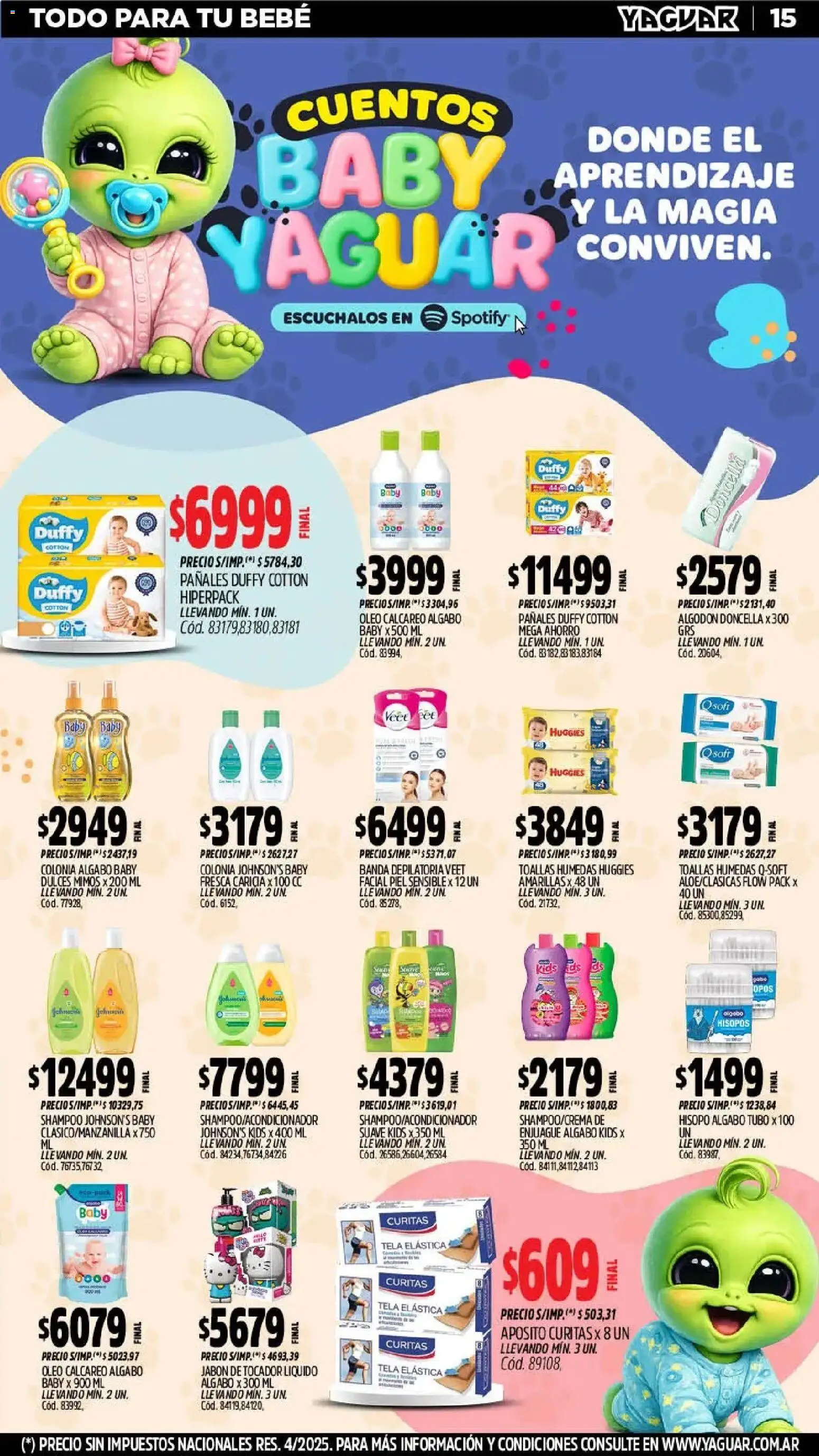 Yaguar catálogo │ válido desde el 02.03.2026 | Página: 15 | Productos: Algodón, Shampoo, Jabón, Pañales