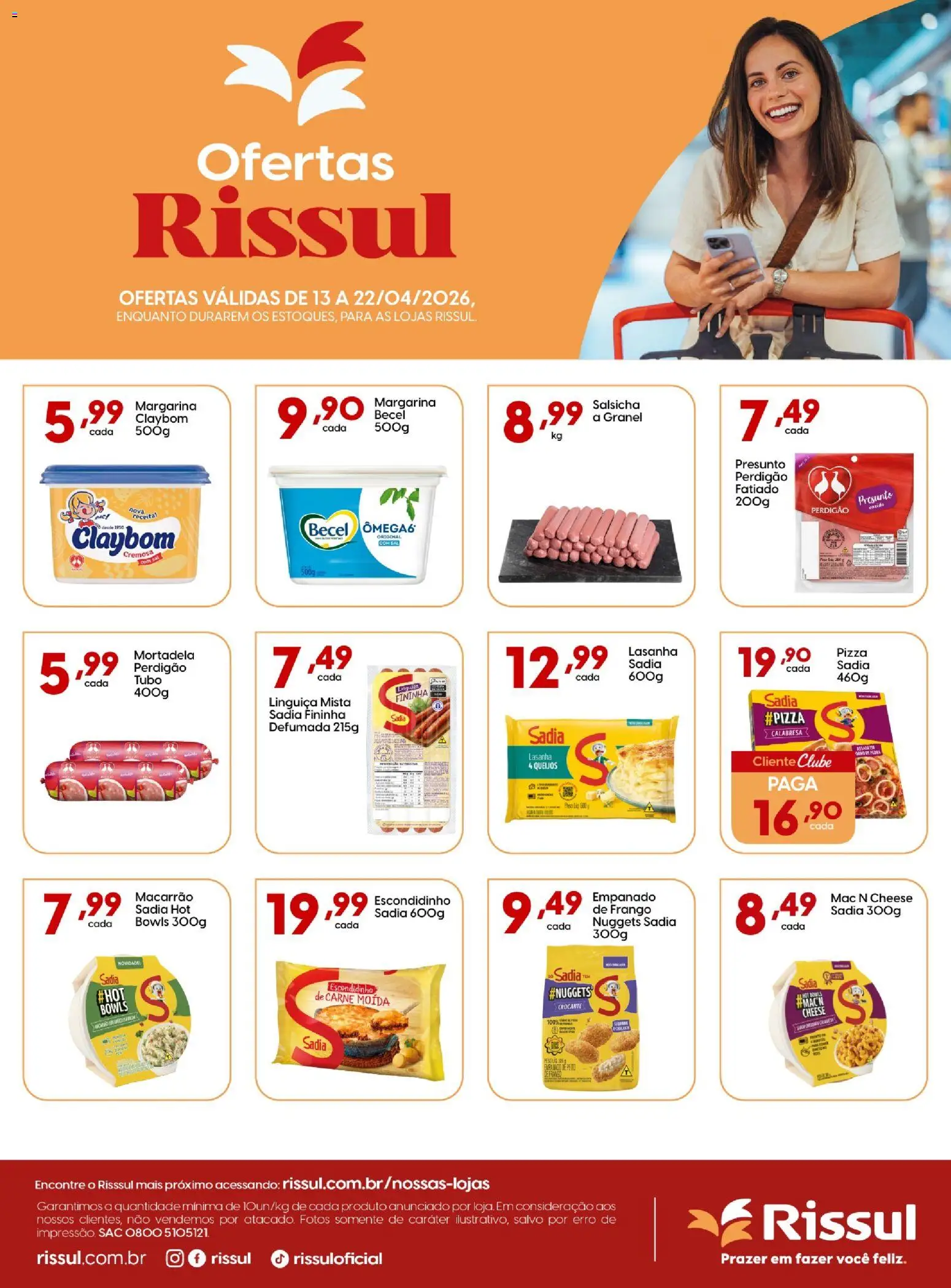 Rissul Folheto - válido de 13.04.2026 | Página: 1 | Produtos: Salsicha, Macarrão, Escondidinho, Sal