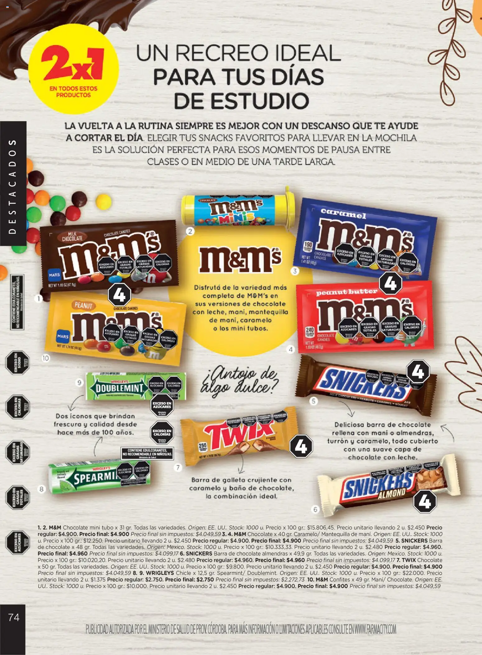 Farmacity catálogo │ válido desde el 03.03.2026 | Página: 74 | Productos: Almendras, Mani, Mochila, Té