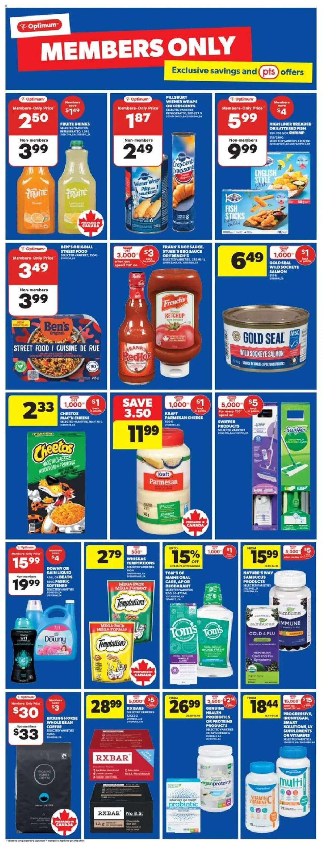 Real Canadian Superstore flyer valid from 18.09.2025 | Page: 14 | Products: Fish, Fabric softener, Cheese, Coffee