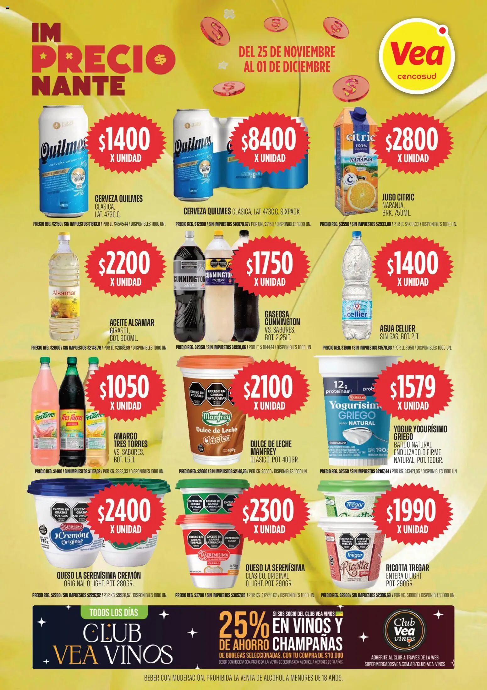 Vea ofertas │ válido desde el 25.11.2025 | Página: 5 | Productos: Gaseosa, Agua, Yogur, Cerveza