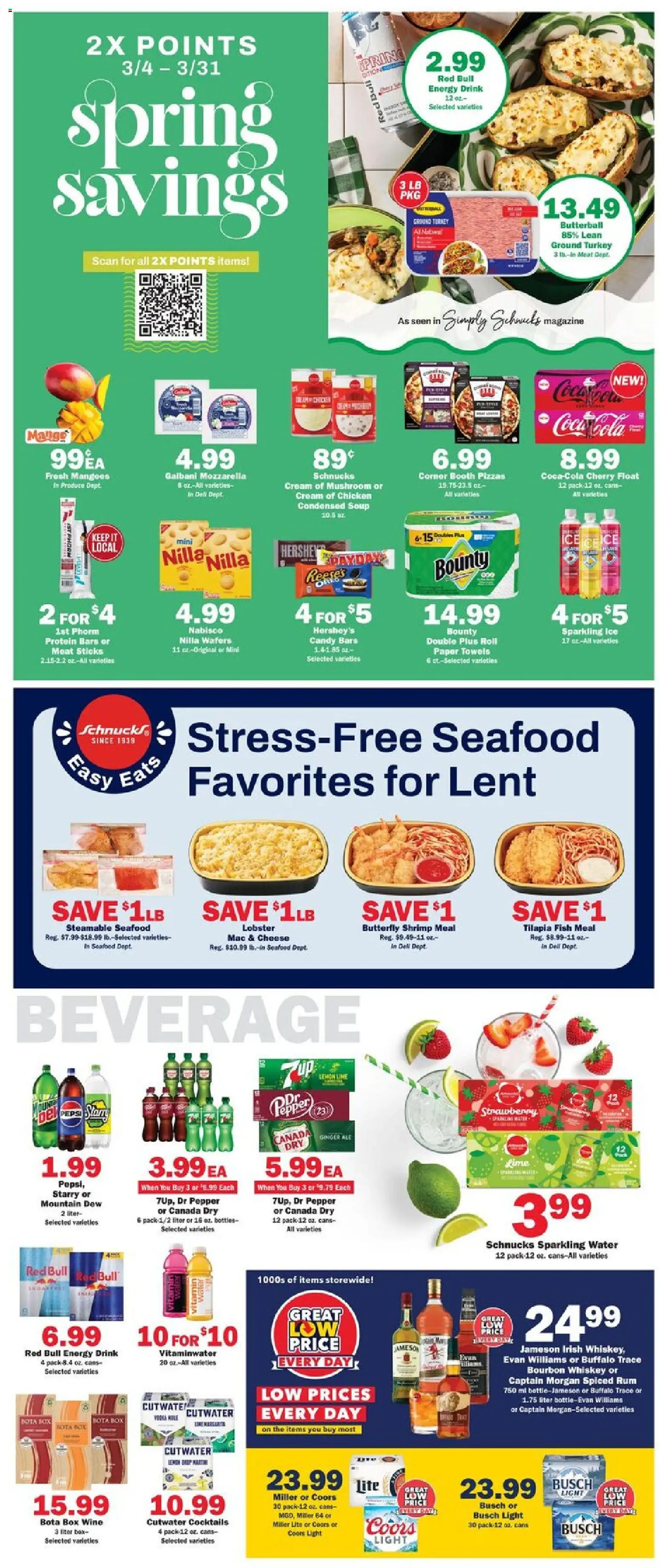Schnucks Weekly Print Ad - MO - valid from 04.03.2026 | Page: 3 | Products: Bourbon, Whiskey, Water, Pepper
