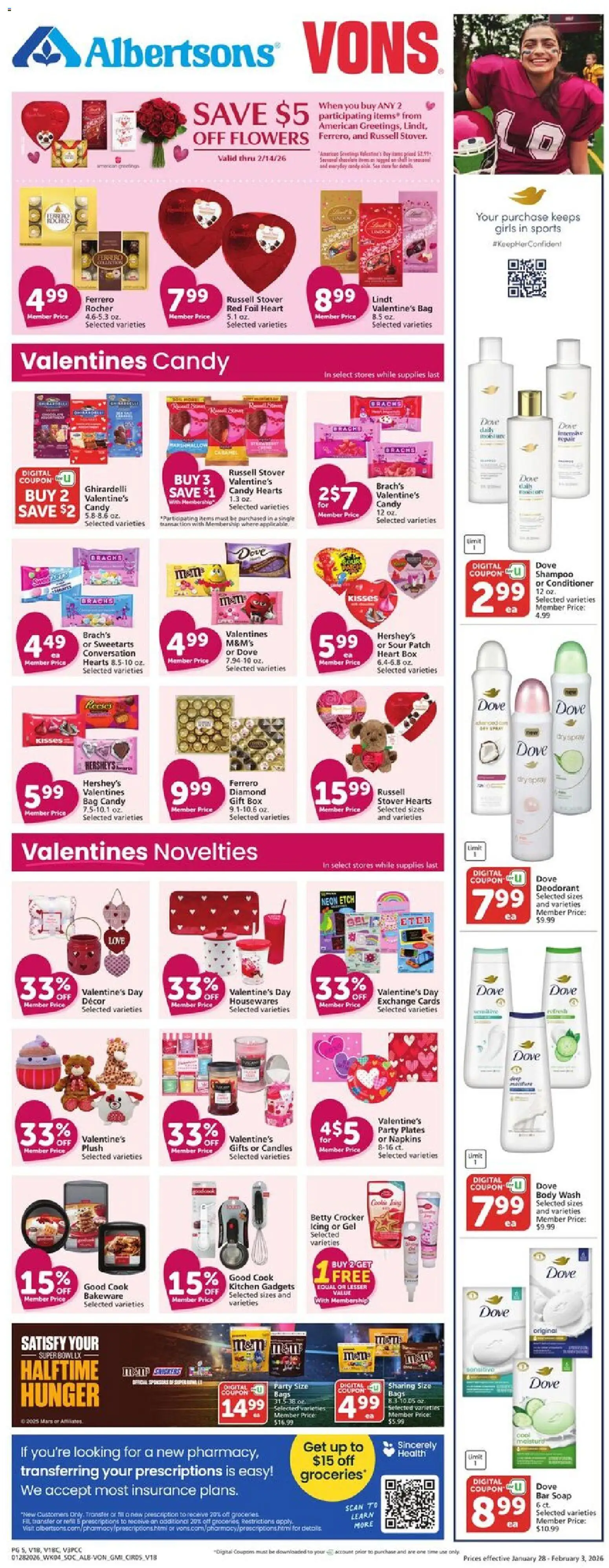 Vons Weekly Ad - SoCal - valid from 28.01.2026 | Page: 4 | Products: Box, Soap, Deodorant, Bag