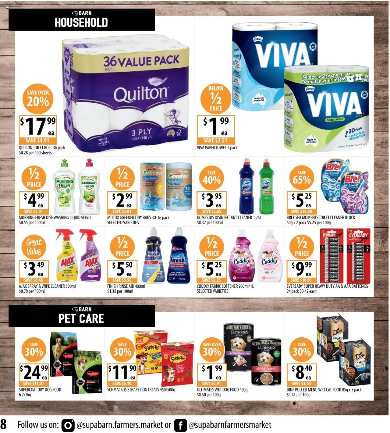 Supabarn catalogue - valid from 24.09.2025 | Page: 8 | Products: Cleaner, Fabric softener, Dog food, Batteries