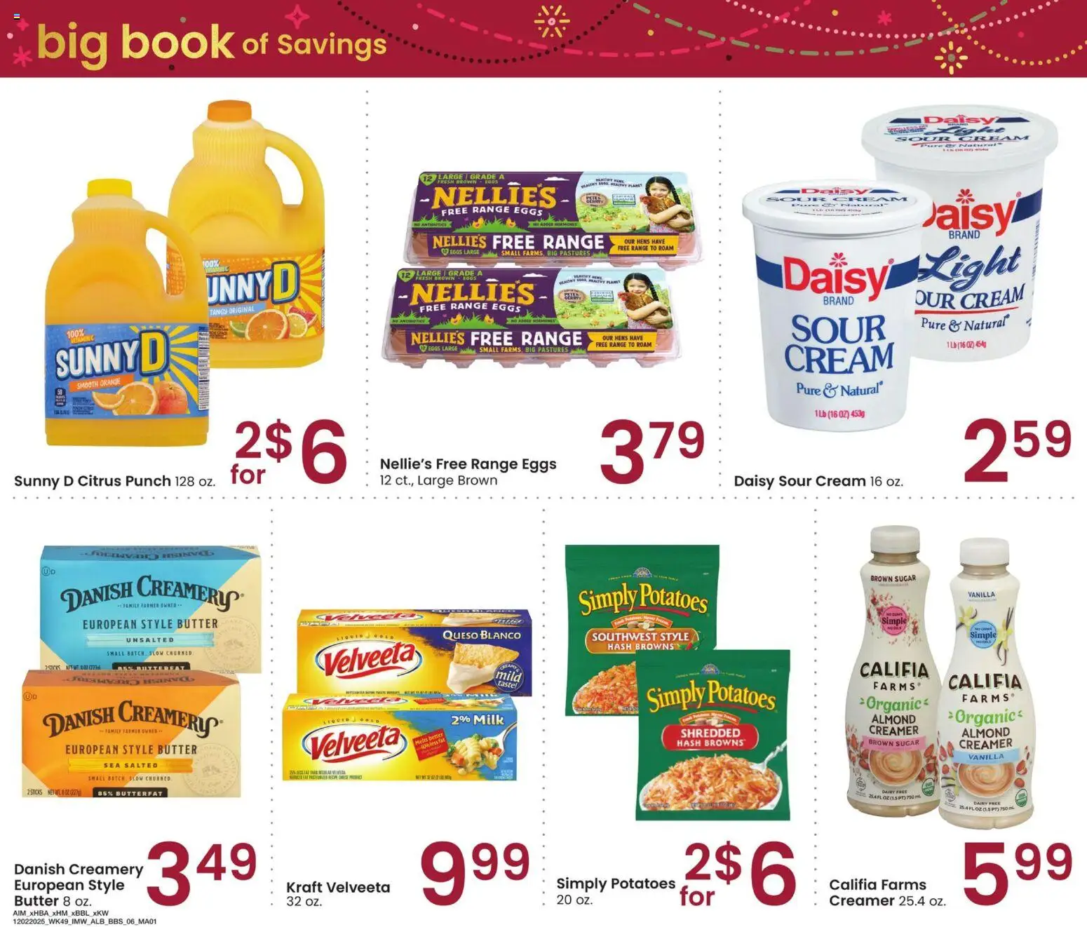 Albertsons Big Book of Savings - valid from 02.12.2025 | Page: 6 | Products: Milk, Eggs, Cream, Potatoes