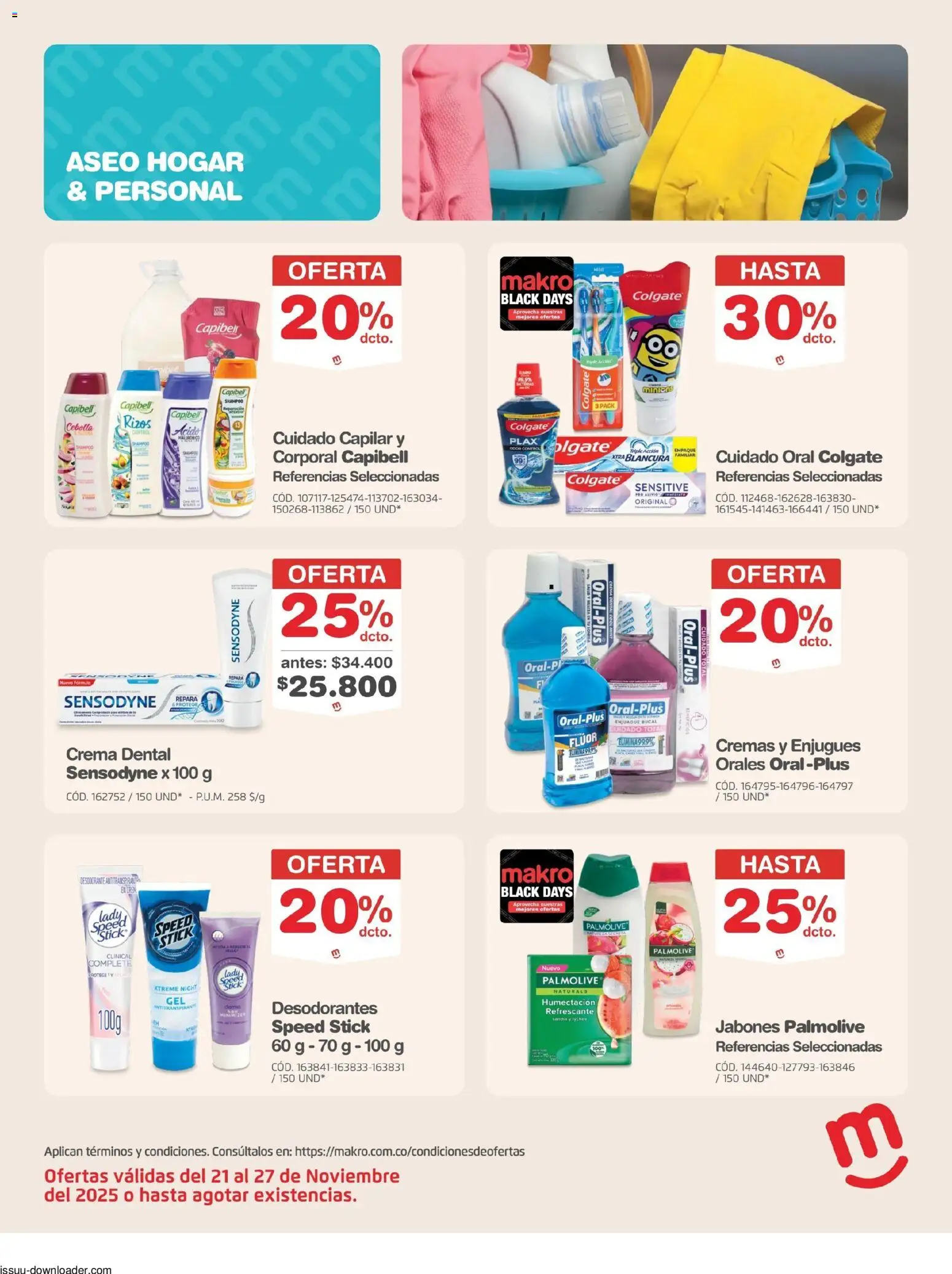 Makro revista - valida desde el 21.11.2025 | Página: 24 | Productos: Cebolla, Desodorante, Enjuague bucal, Crema dental