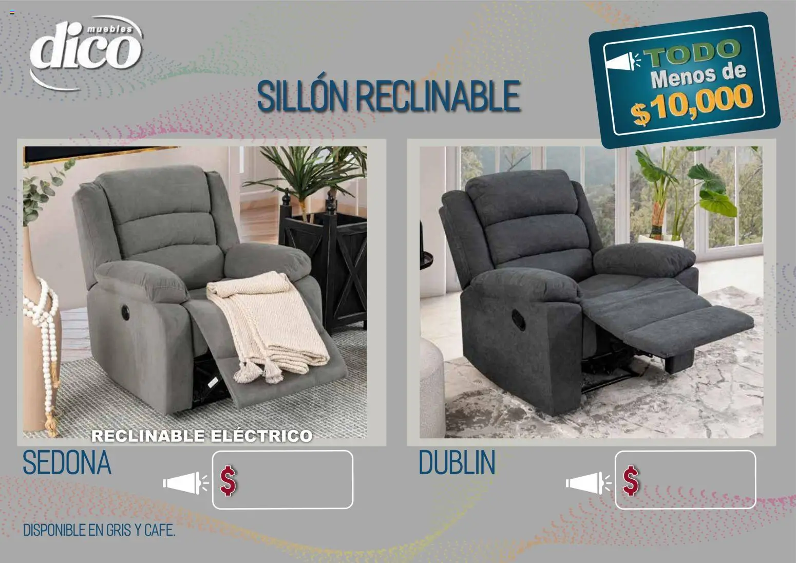 Nuevas ofertas de Muebles Dico válidas en toda la República Mexicana desde el 09.04.2026. ¡Encuentra las mejores ofertas en Muebles Dico catálogo Todo menos de 10000 Pacifico! | Página: 48 | Productos: Sillón