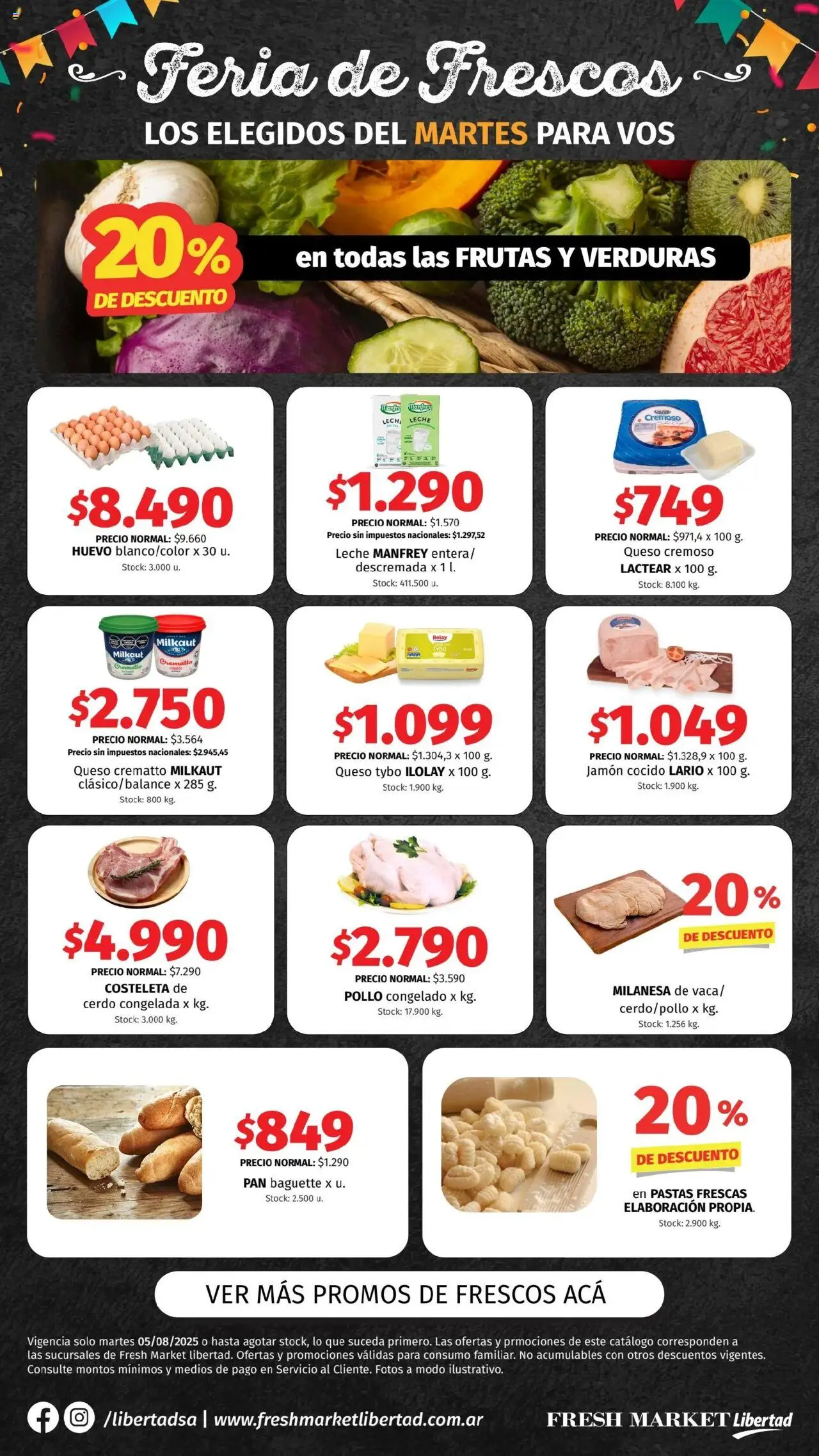 Hipermercado Libertad - Feria de Frescos - DOT │ válido desde el 05.08.2025 | Página: 1 | Productos: Huevo, Queso, Pan, Jamón