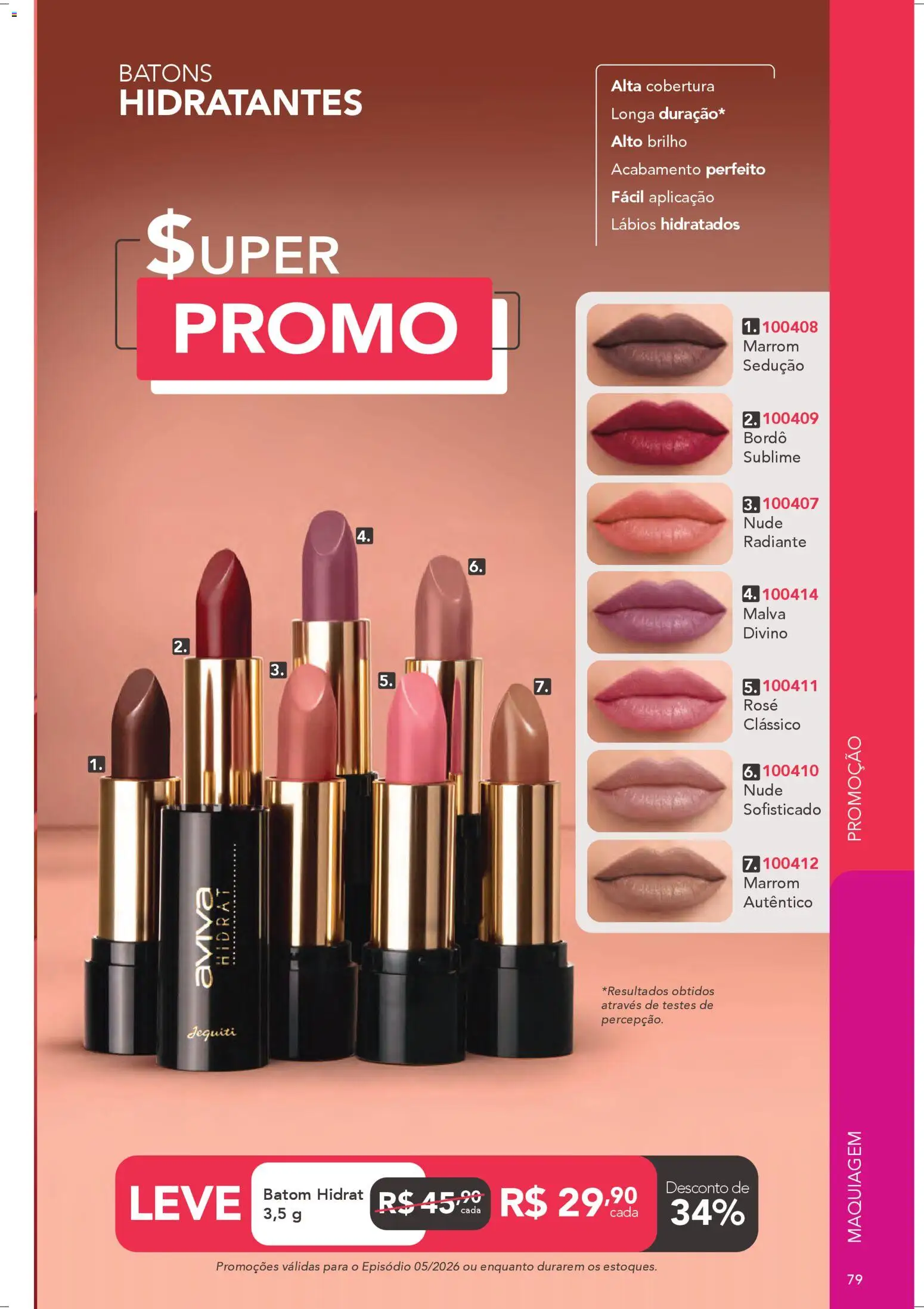 Jequiti Folheto - válido de 28.03.2026 | Página: 79 | Produtos: Maquiagem, Batom