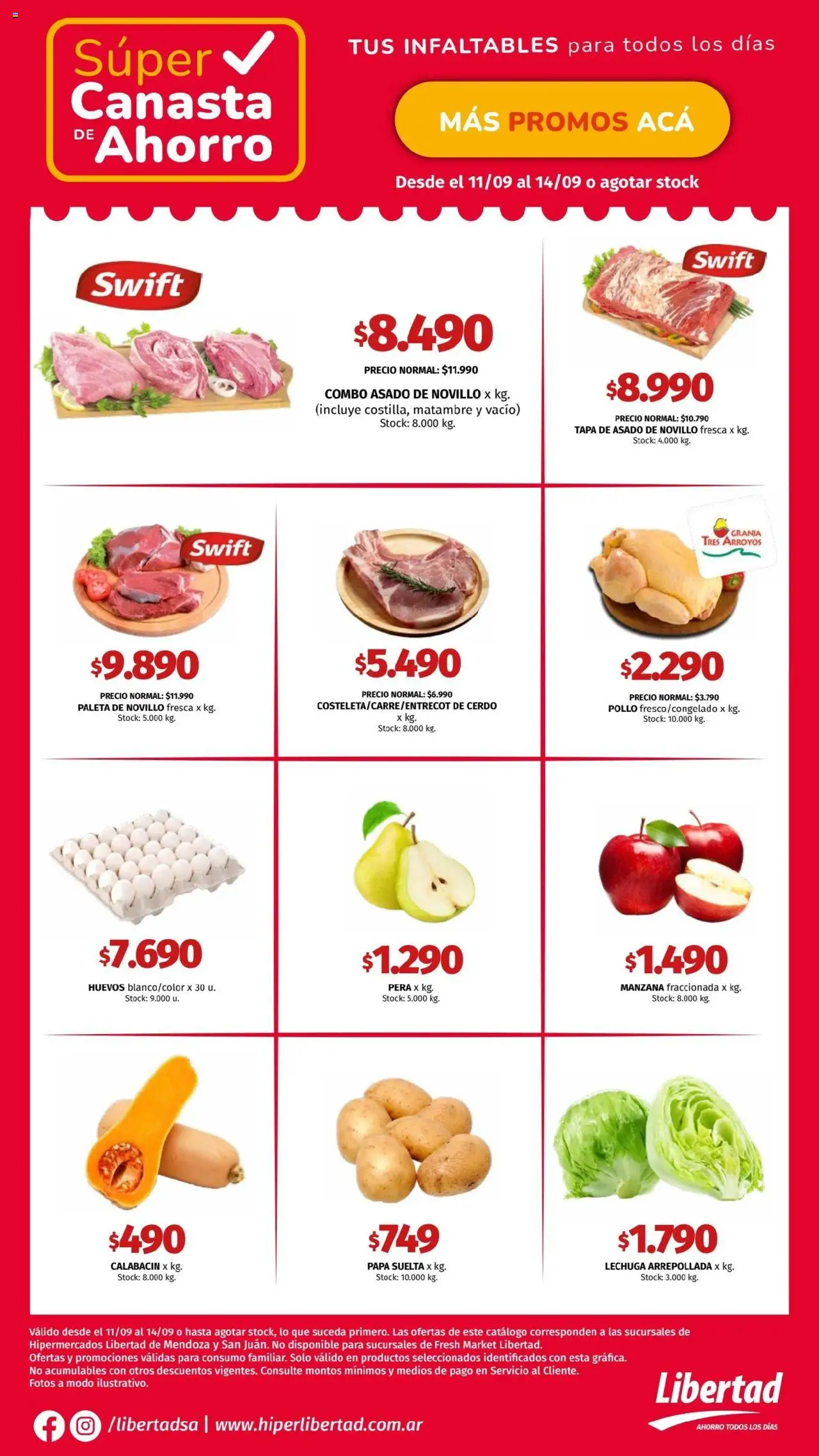 Hipermercado Libertad - Canasta - CUYO │ válido desde el 11.09.2025 | Página: 2 | Productos: Pollo, Manzana, Huevos, Cerdo