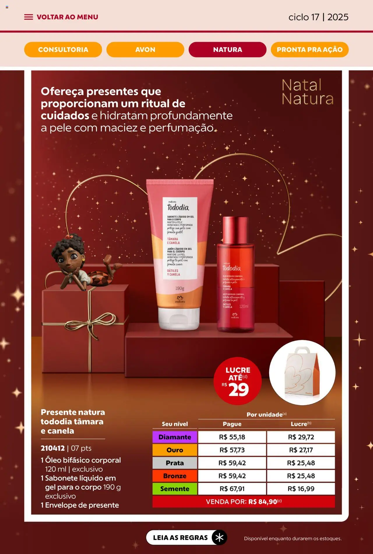 Avon Folheto - válido de 07.10.2025 | Página: 58 | Produtos: Óleo, Envelope, Sabonete, Canela