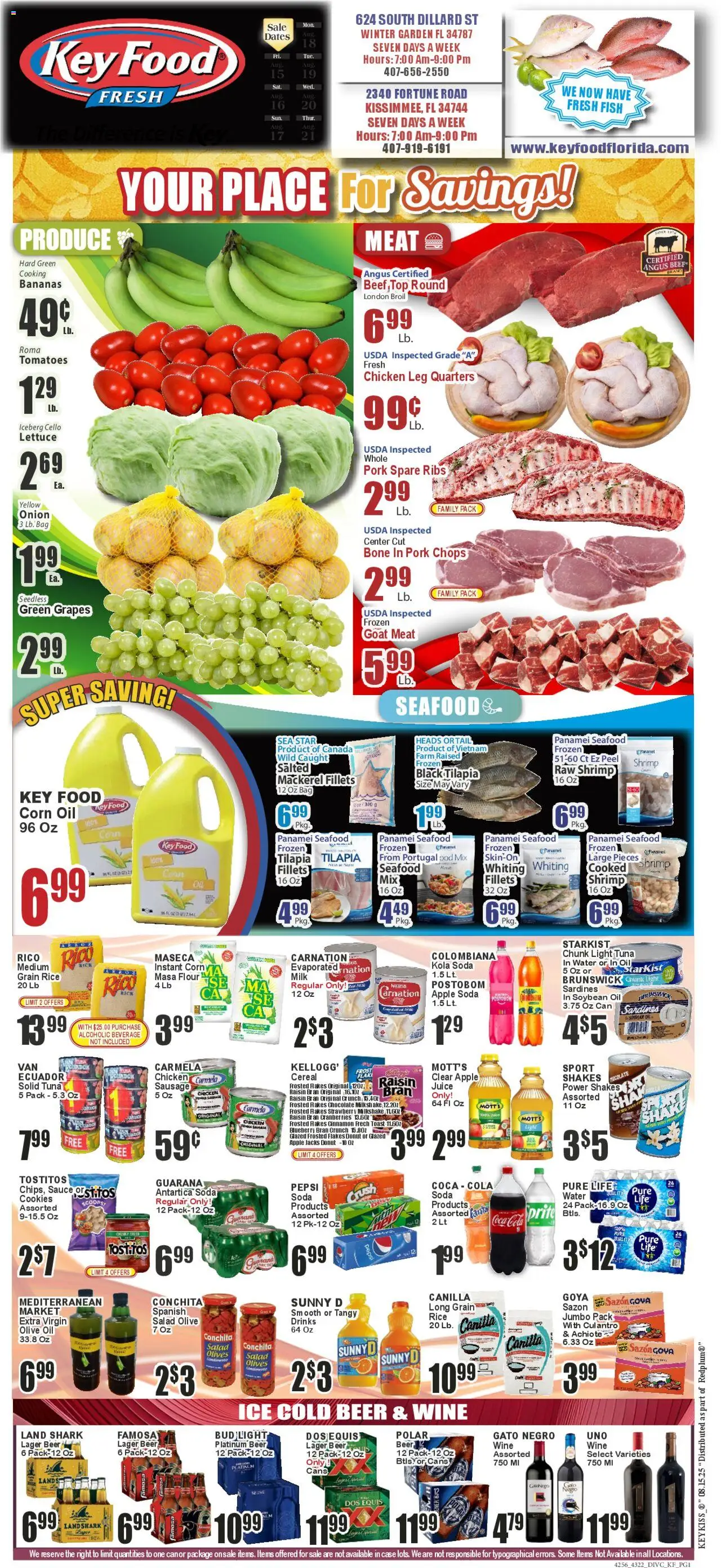 Key Food Weekly Ad - valid from 18.08.2025 | Page: 1 | Products: Chocolate, Salad, Seafood, Sausage