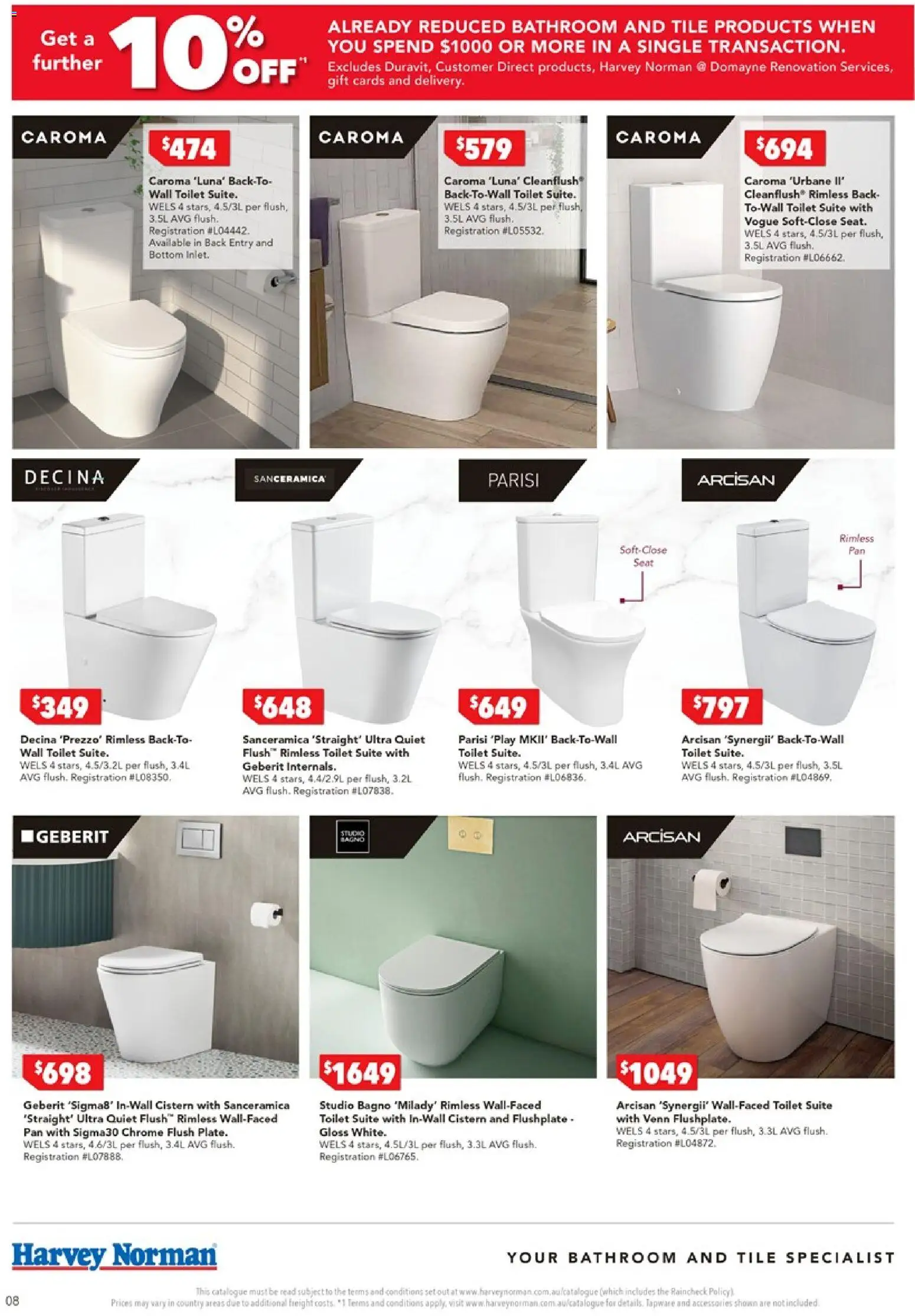 Harvey Norman catalogue - valid from 13.11.2025 | Page: 8 | Products: Toilet, Suite, Accessories, Bathroom