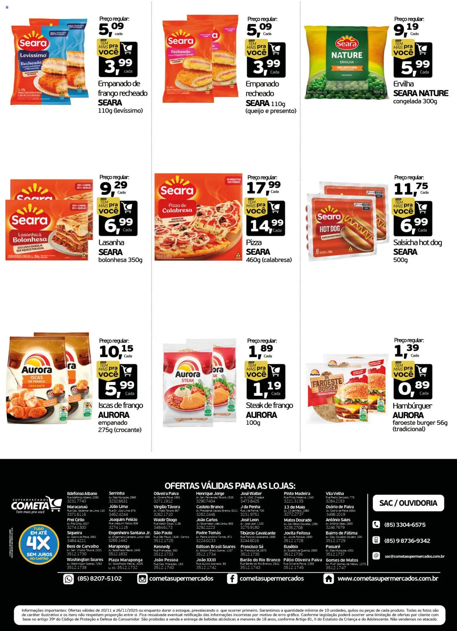 Cometa Supermercados Folheto - válido de 20.11.2025 | Página: 3 | Produtos: Forno, Salsicha, Maiô, Queijo