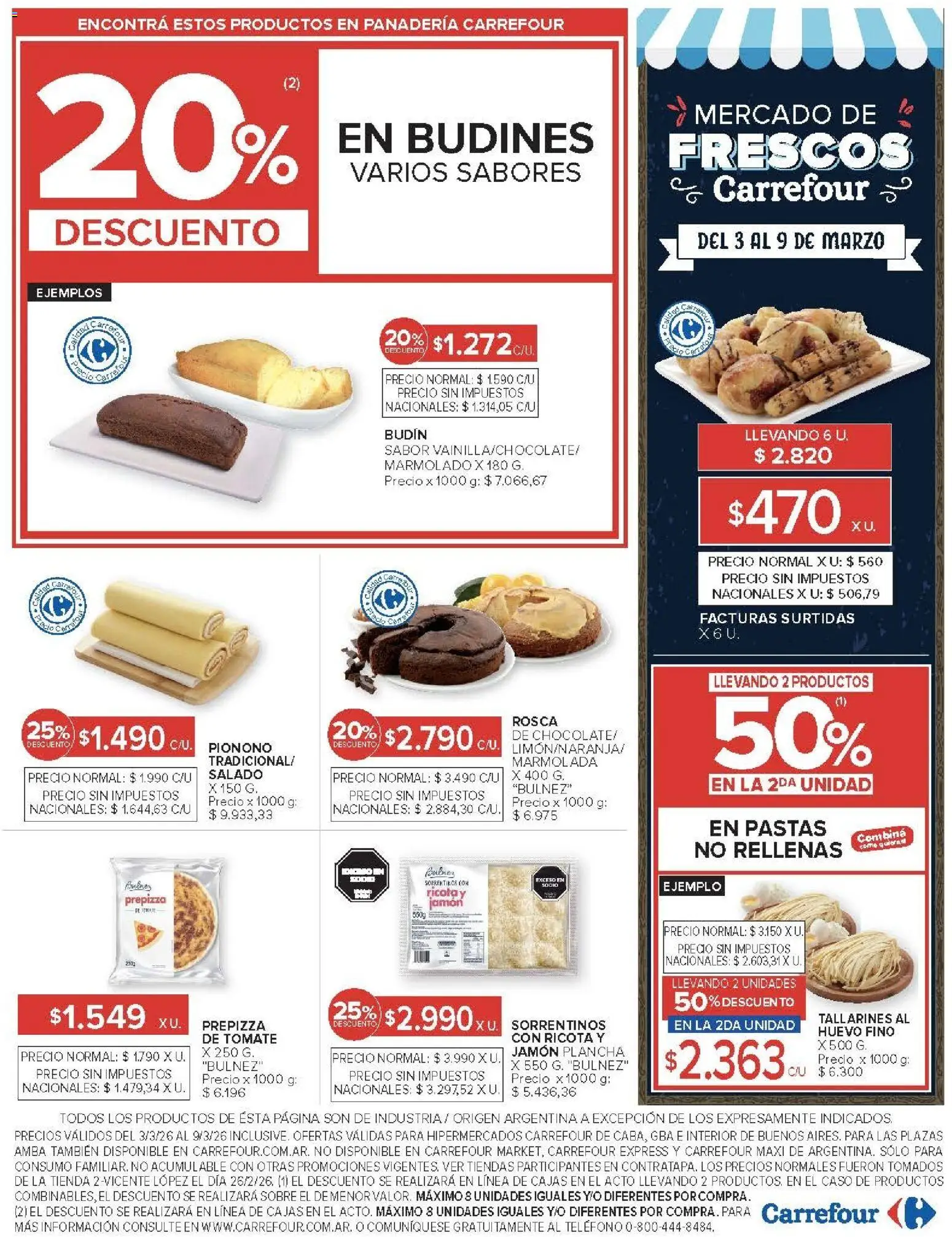 Carrefour ofertas │ válido desde el 03.03.2026 | Página: 21 | Productos: Caso, Panadería, Tomate, Pionono