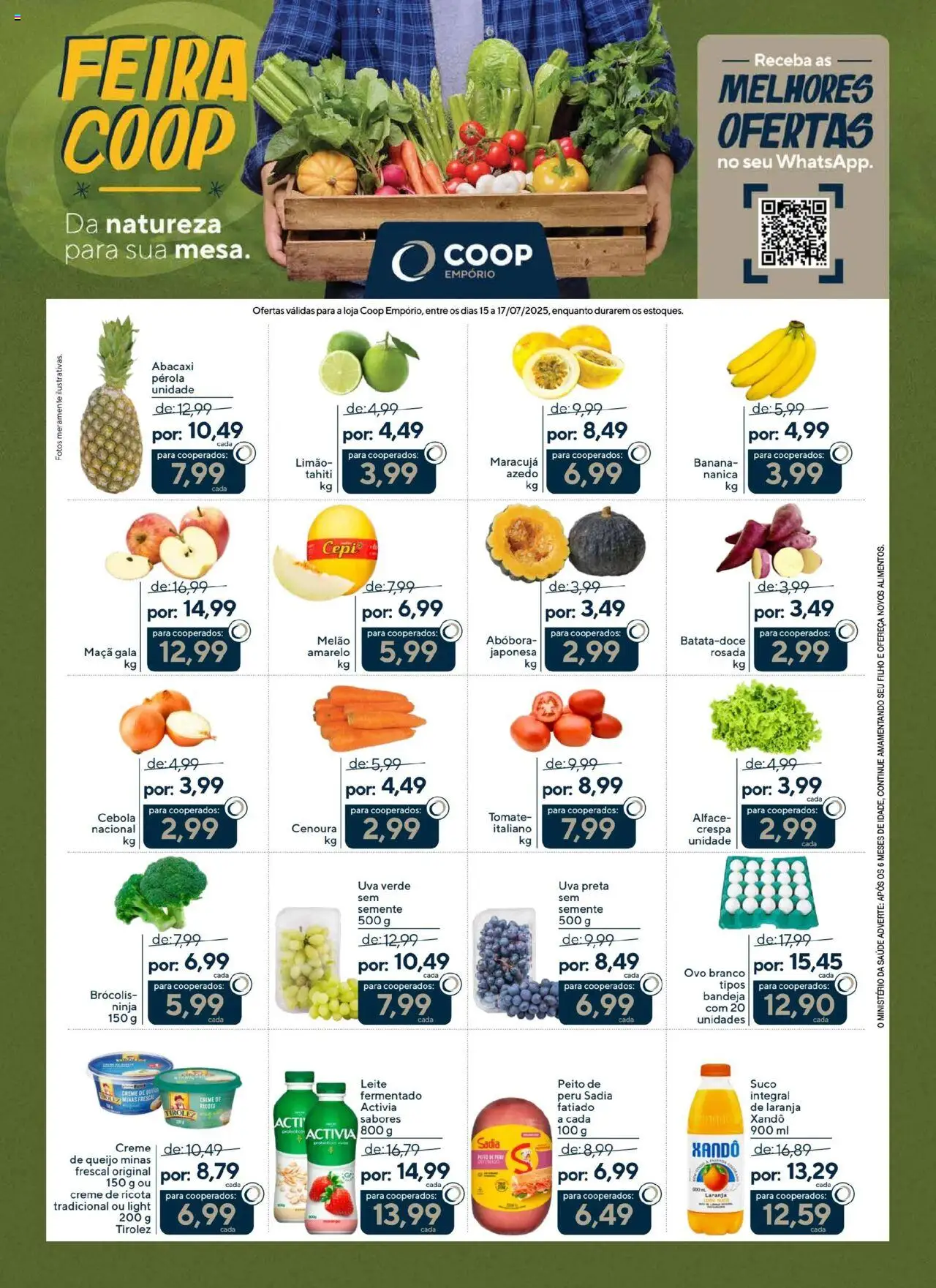 Coop Folheto - válido de 15.07.2025 | Página: 1 | Produtos: Cebola, Queijo, Creme, Alface