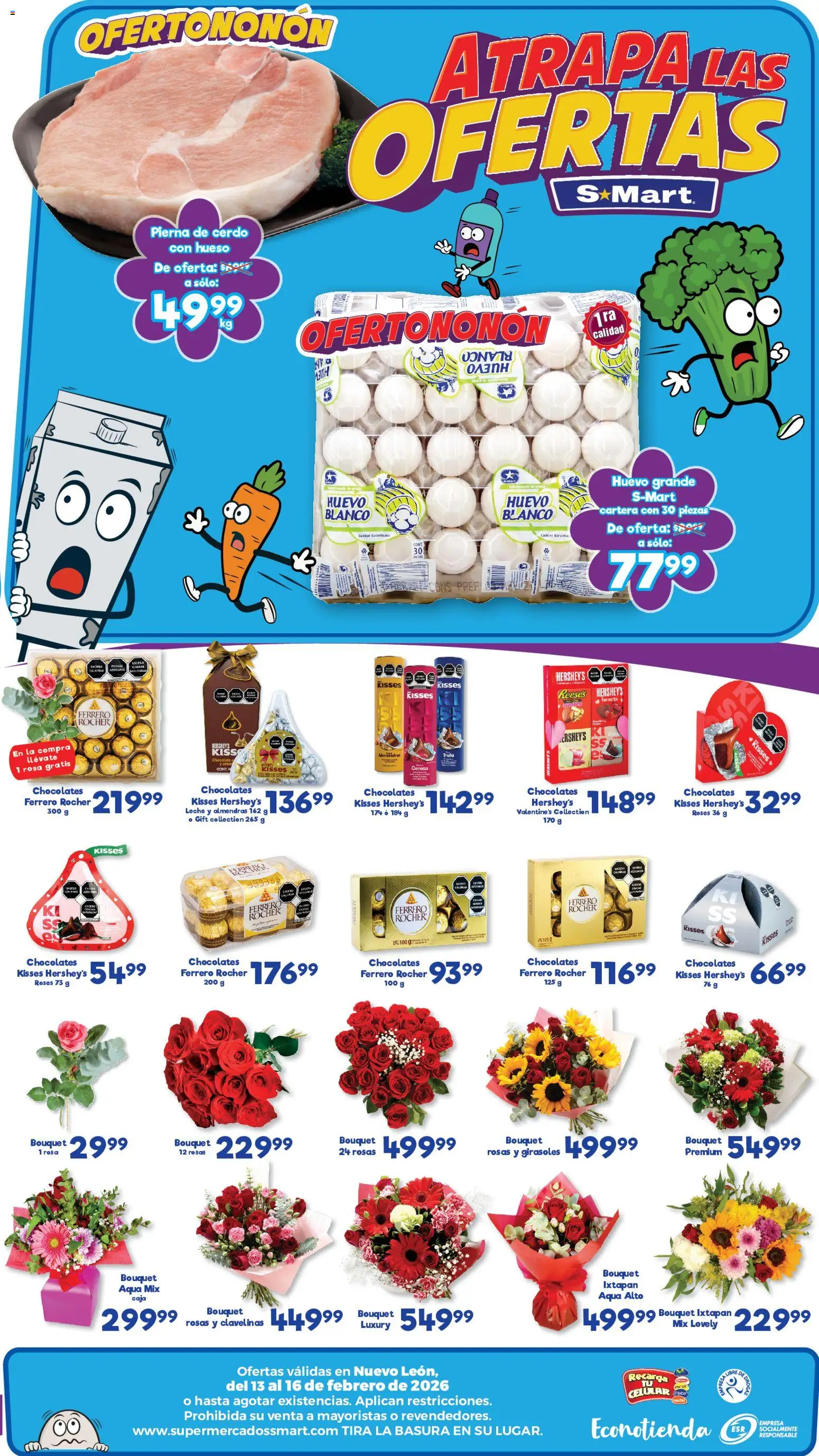 Nuevas ofertas de S-Mart válidas en toda la República Mexicana desde el 13.02.2026. ¡Encuentra las mejores ofertas en S-Mart folleto Ofertas de feria Monterrey! | Página: 2 | Productos: Almendras, Huevo, Leche, Caja