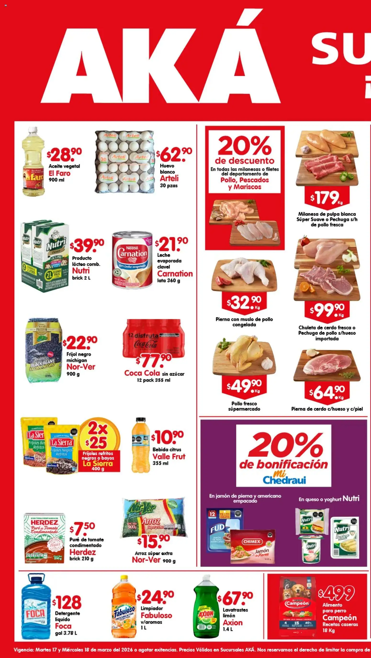 Nuevas ofertas de Arteli válidas en toda la República Mexicana desde el 17.03.2026. ¡Encuentra las mejores ofertas en Arteli folleto Aká Super Bodega! | Página: 1 | Productos: Detergente, Huevo, Limón, Aceite