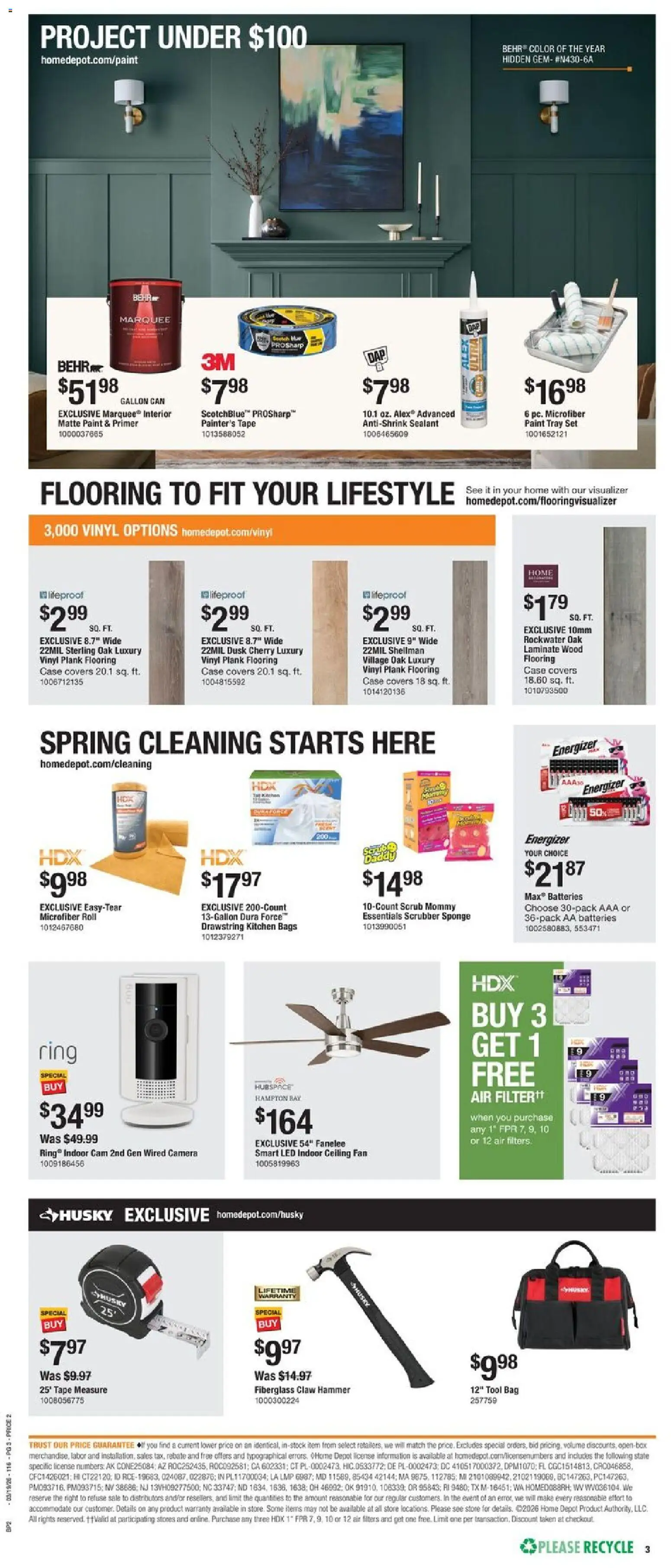 Home Depot Local Ad - NY - valid from 19.03.2026 | Page: 3 | Products: Hammer, Claw Hammer, Air Filter, Fan