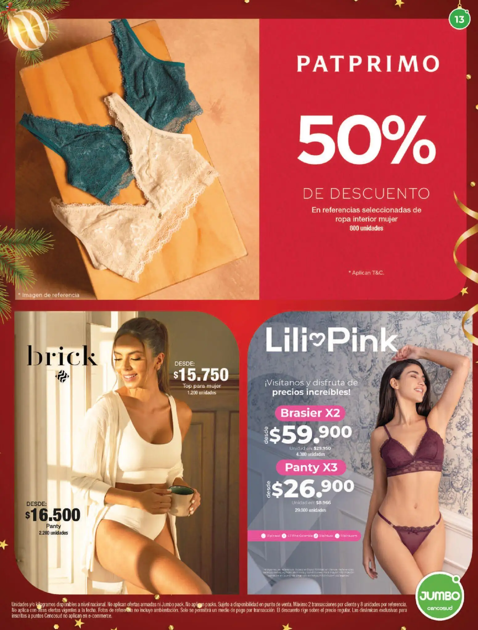 Jumbo revista - valida desde el 04.12.2025 | Página: 13 | Productos: Brasier, Top, Ropa, Ropa interior