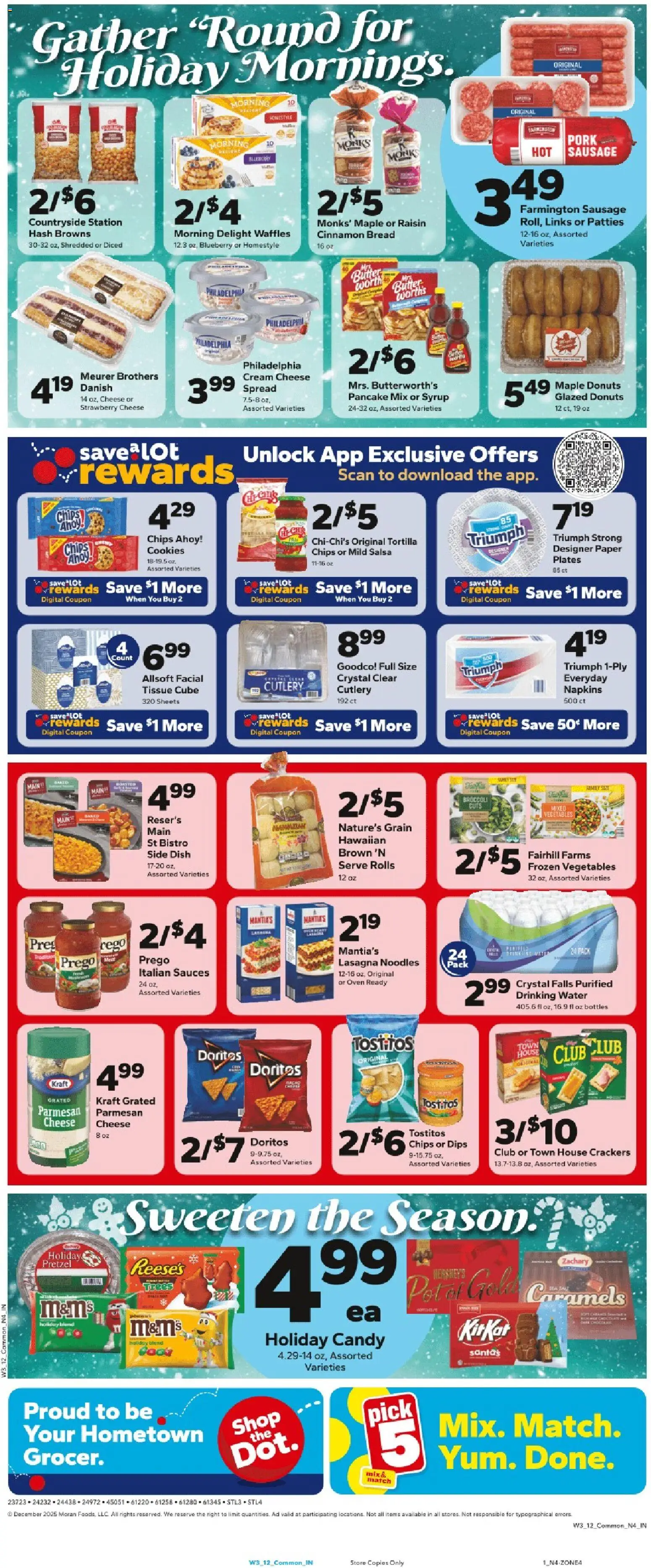 Save a Lot Weekly Ad - valid from 17.12.2025 | Page: 2 | Products: Cheese, Bread, Noodles, Water