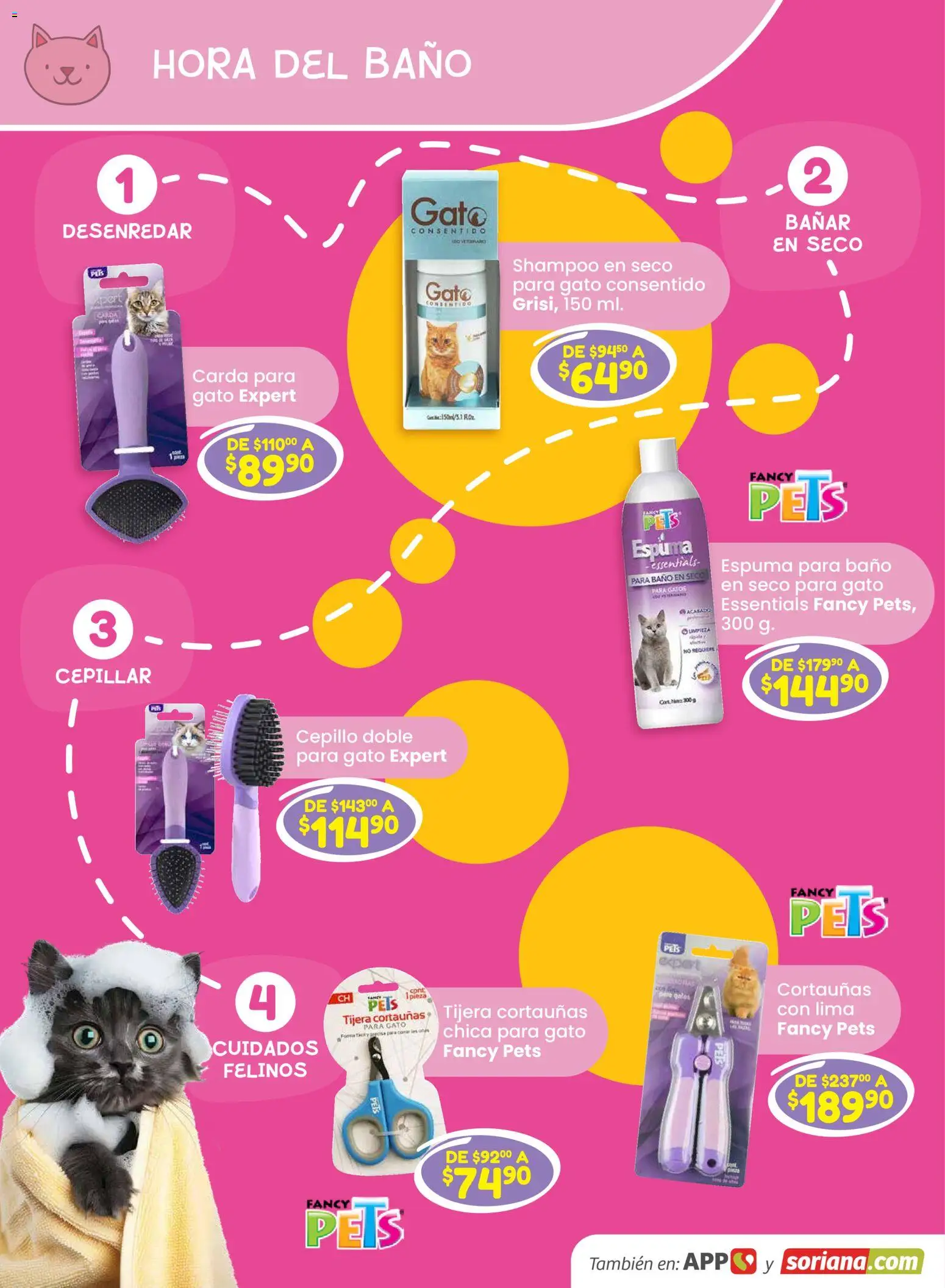 Nuevas ofertas de Soriana válidas en toda la República Mexicana desde el 29.01.2026. ¡Encuentra las mejores ofertas en Soriana - Especial Mascotas Híper Nacional! | Página: 15 | Productos: Tijera, Cepillo, Lima, Baño