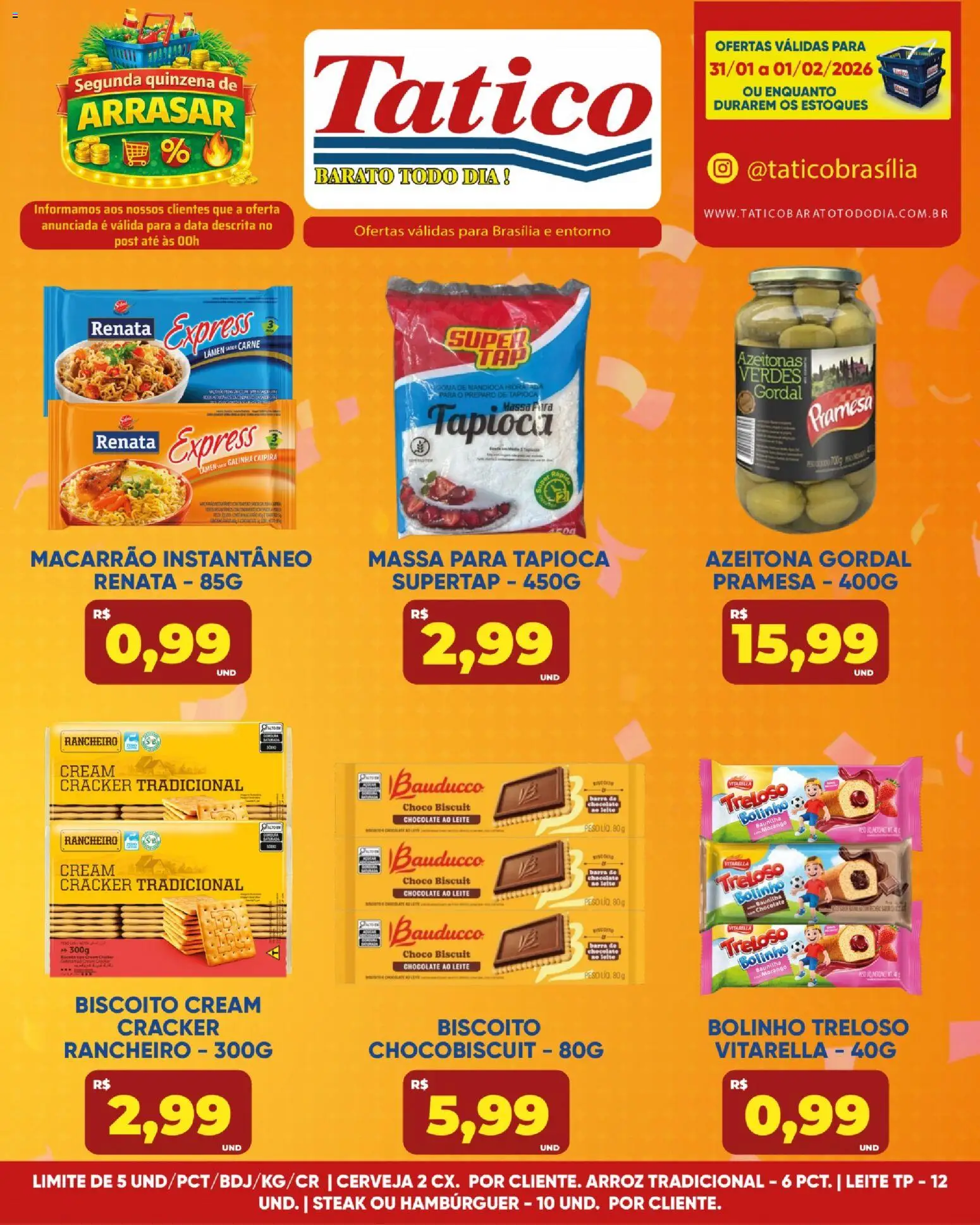 Tatico Folheto - válido de 31.01.2026 | Página: 4 | Produtos: Tapioca, Leite, Chocolate, Arroz