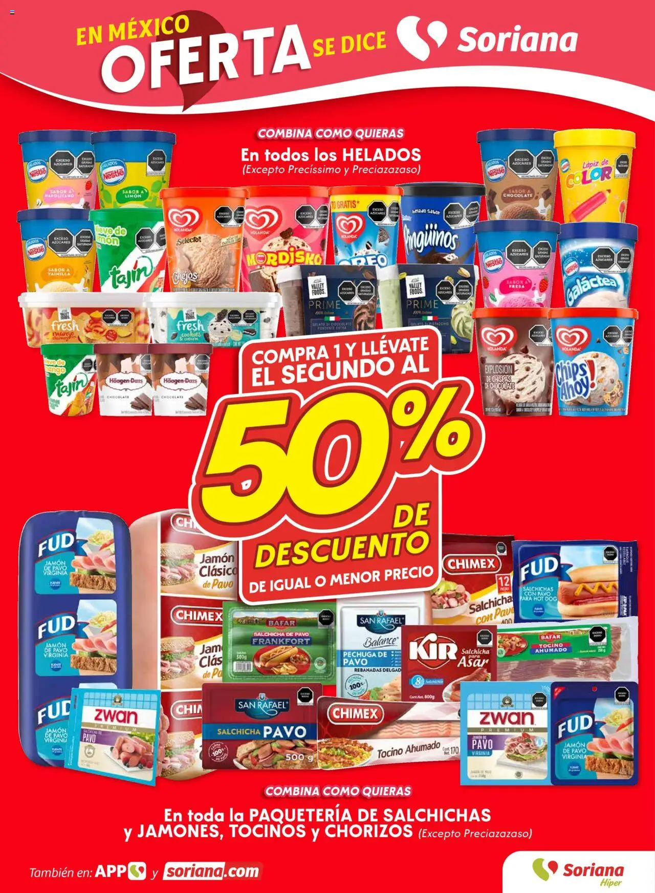 Nuevas ofertas de Soriana válidas en toda la República Mexicana desde el 14.08.2025. ¡Encuentra las mejores ofertas en Soriana folleto! | Página: 5 | Productos: Tocino, Salchicha, Chocolate, Jamón