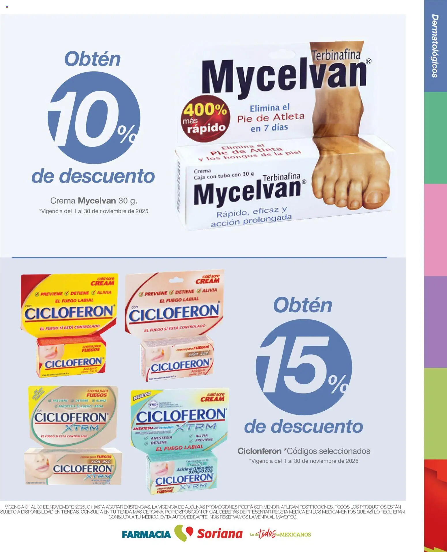 Nuevas ofertas de Soriana válidas en toda la República Mexicana desde el 01.11.2025. ¡Encuentra las mejores ofertas en Soriana - Folleto Farmacia Soriana Noviembre Mercado Nacional! | Página: 8 | Productos: Crema, Hongos, Juego, Caja