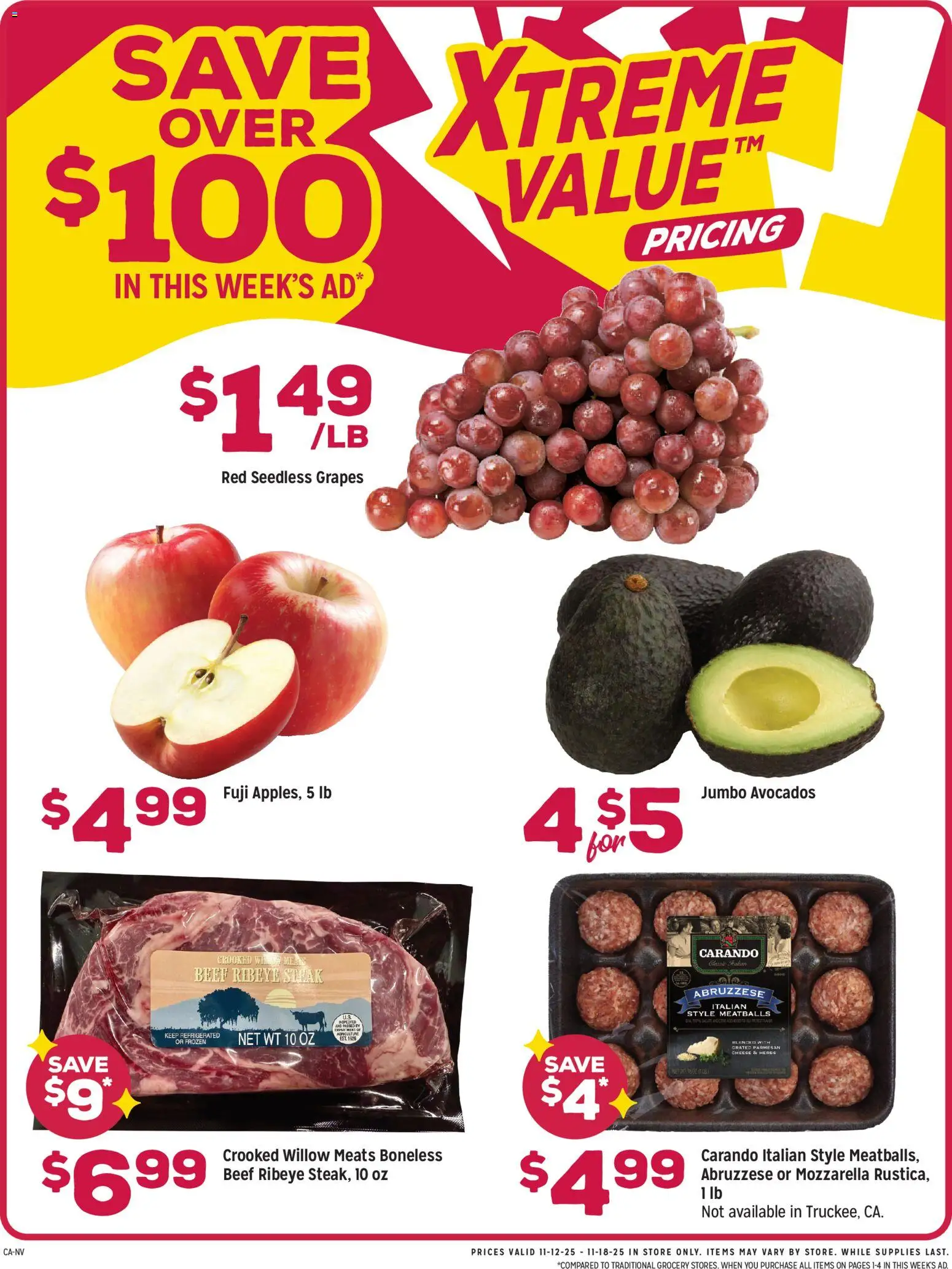 Grocery Outlet Weekly Ad - CA - valid from 12.11.2025 | Page: 2 | Products: Cheese, Beef, Beet, Grapes