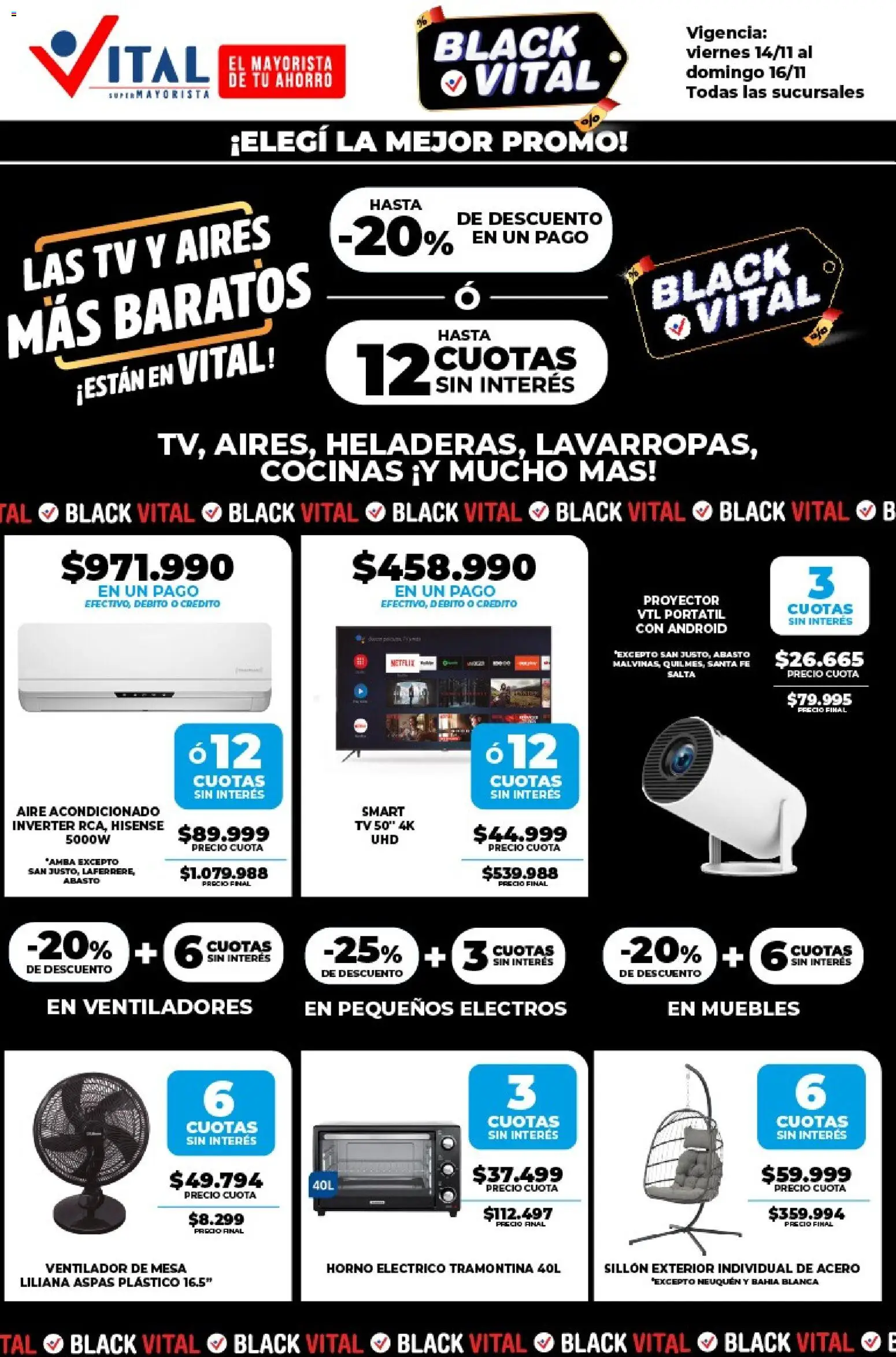 Vital - Ofertas fin - Abasto │ válido desde el 14.11.2025 | Página: 3 | Productos: Horno, Aire acondicionado, Mesa, Proyector